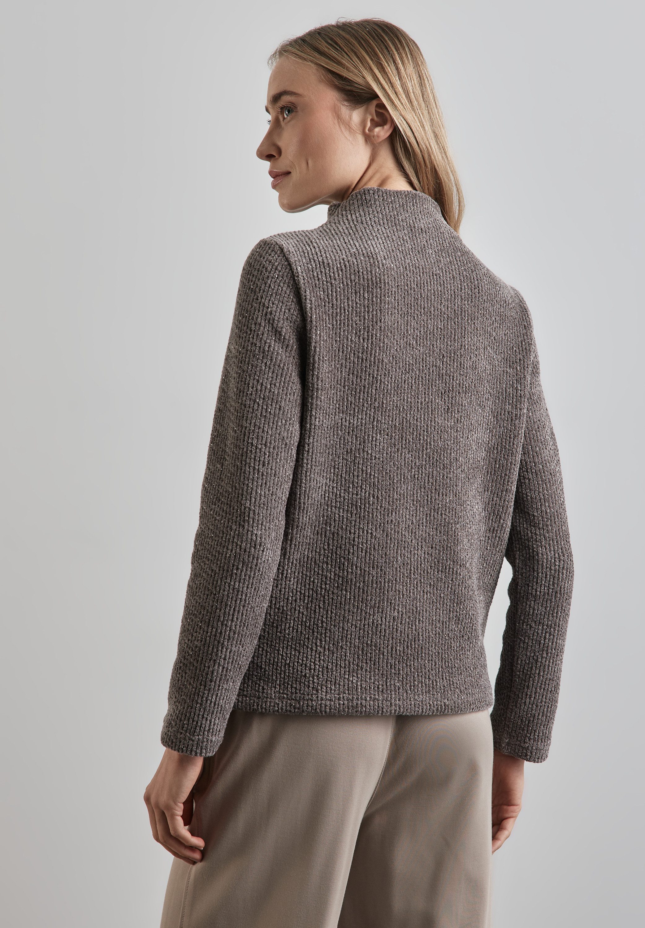 STREET ONE Shirt met lange mouwen met gemetalliseerde vezels