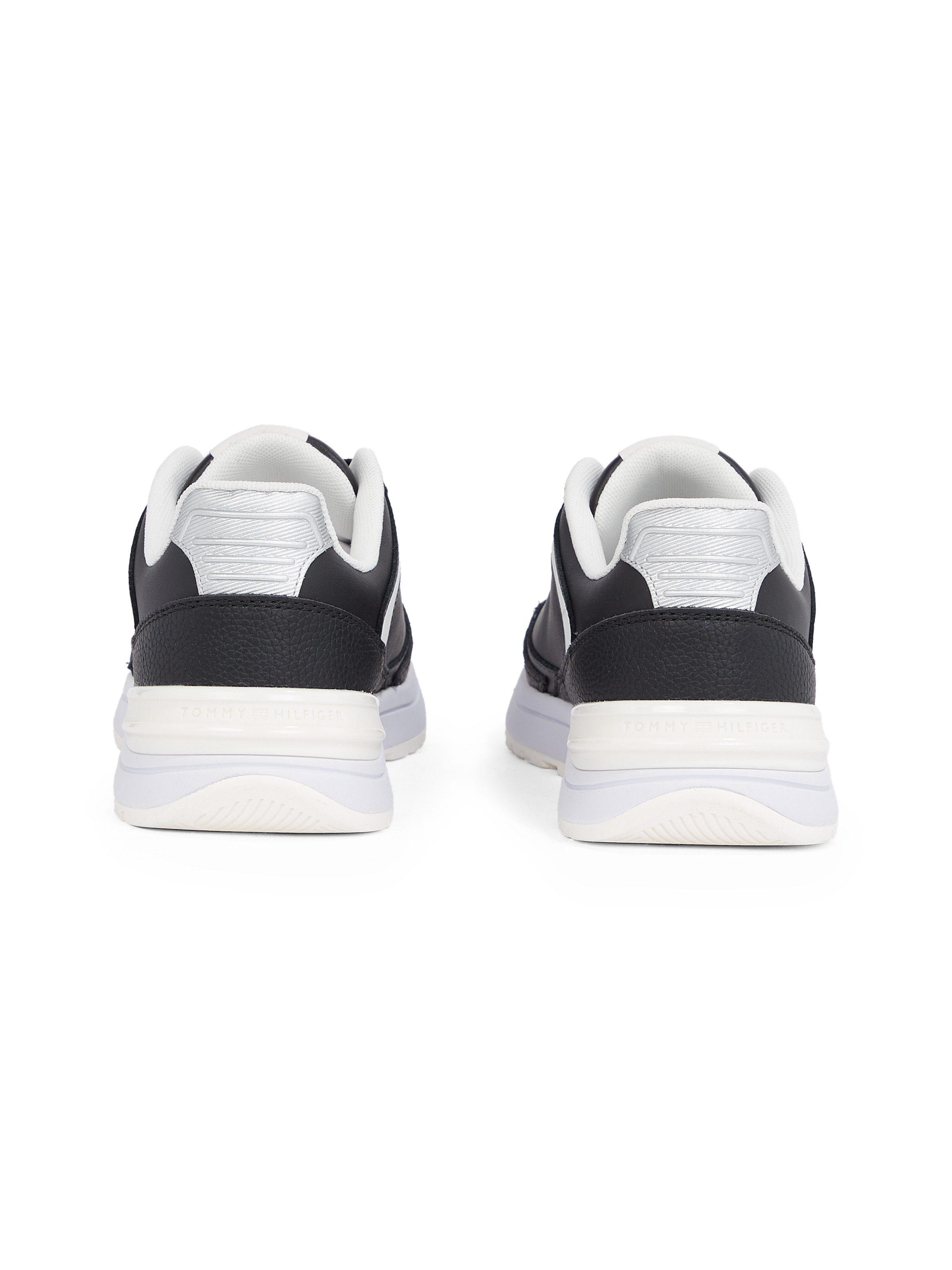 Tommy Hilfiger Sneakers met sleehak CASUAL FASHION RUNNER LTHR vrijetijdsschoen, lage schoen, veterschoen met contrast bies