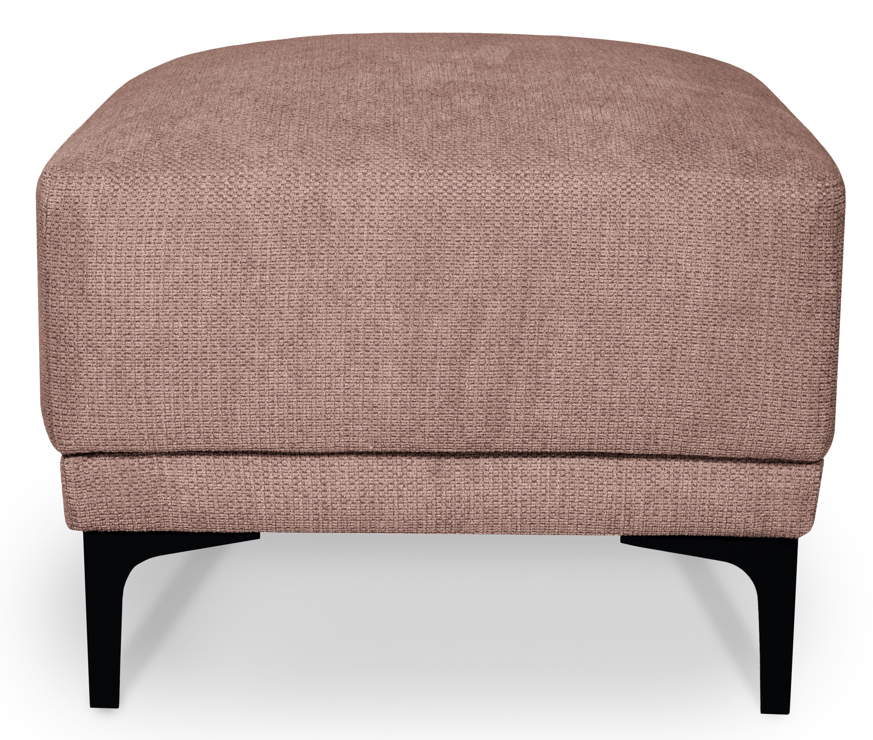 Places of Style Hocker Xander Breedte 58 cm, soft-touch chenille, zwarte metalen voeten