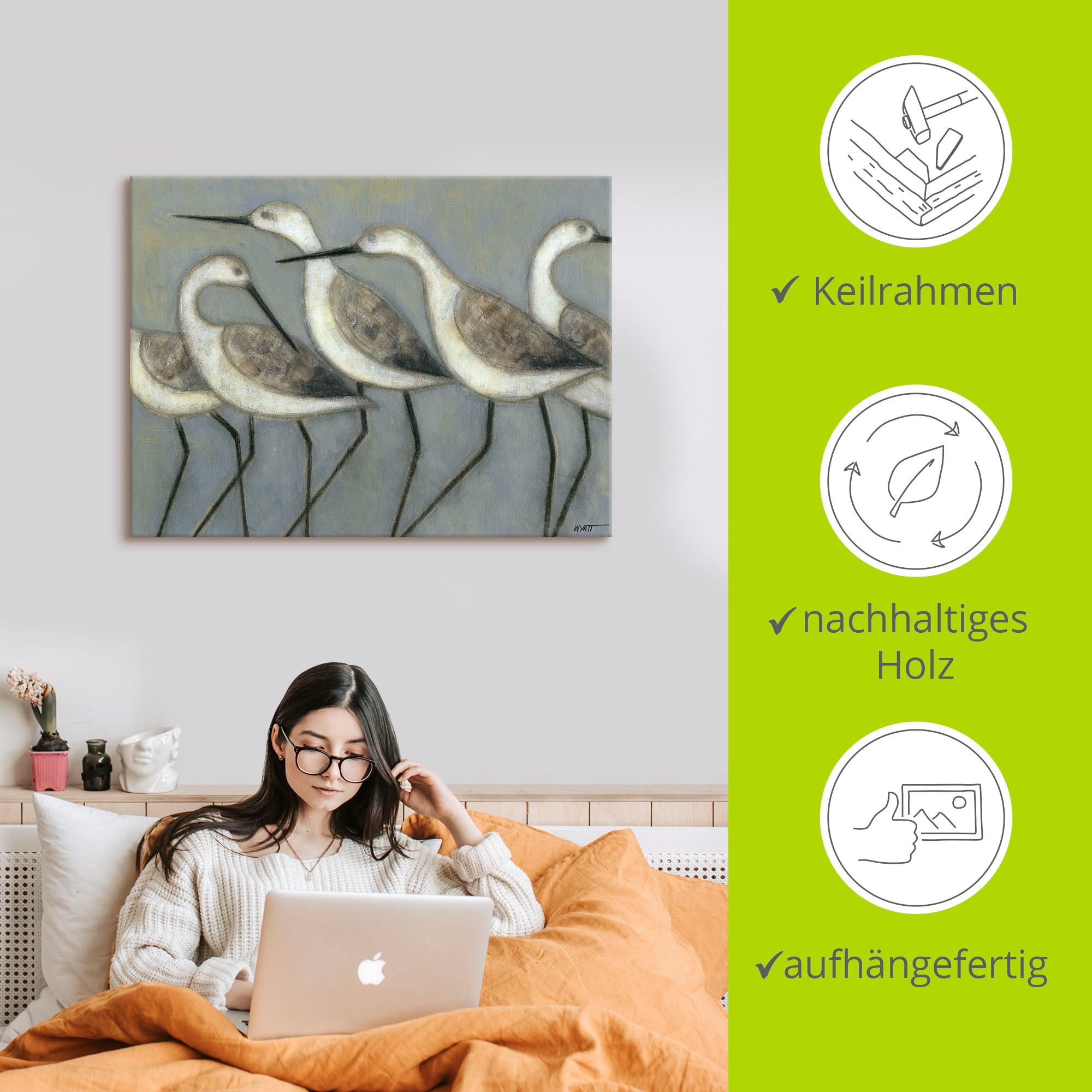 Artland Artprint Kustvogels I als artprint van aluminium, artprint voor buiten, artprint op linnen, poster in verschillende maten. maten