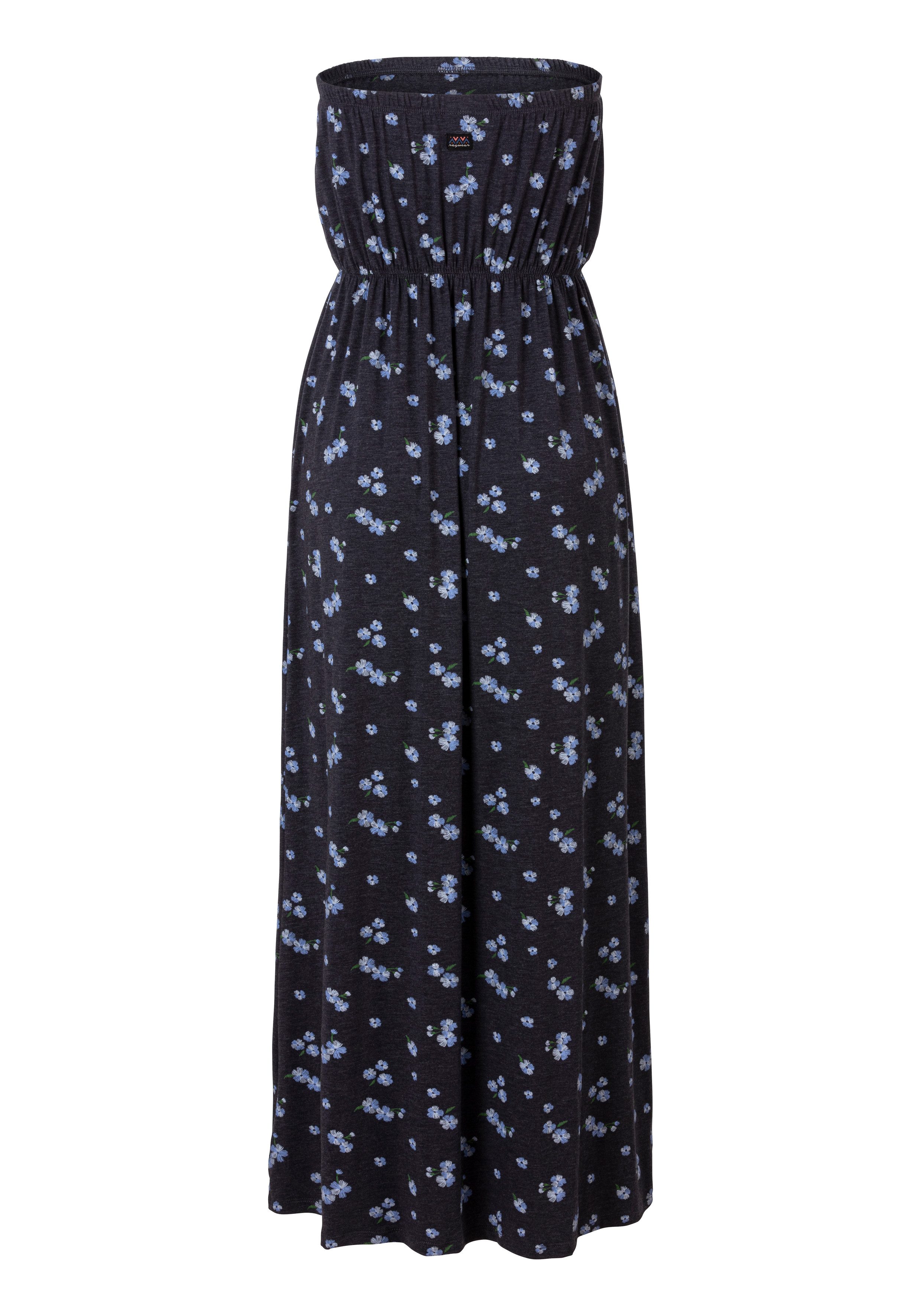 Ragwear Maxi-jurk AWERY PRINT lange jersey jurk met elastische taille in relax fit