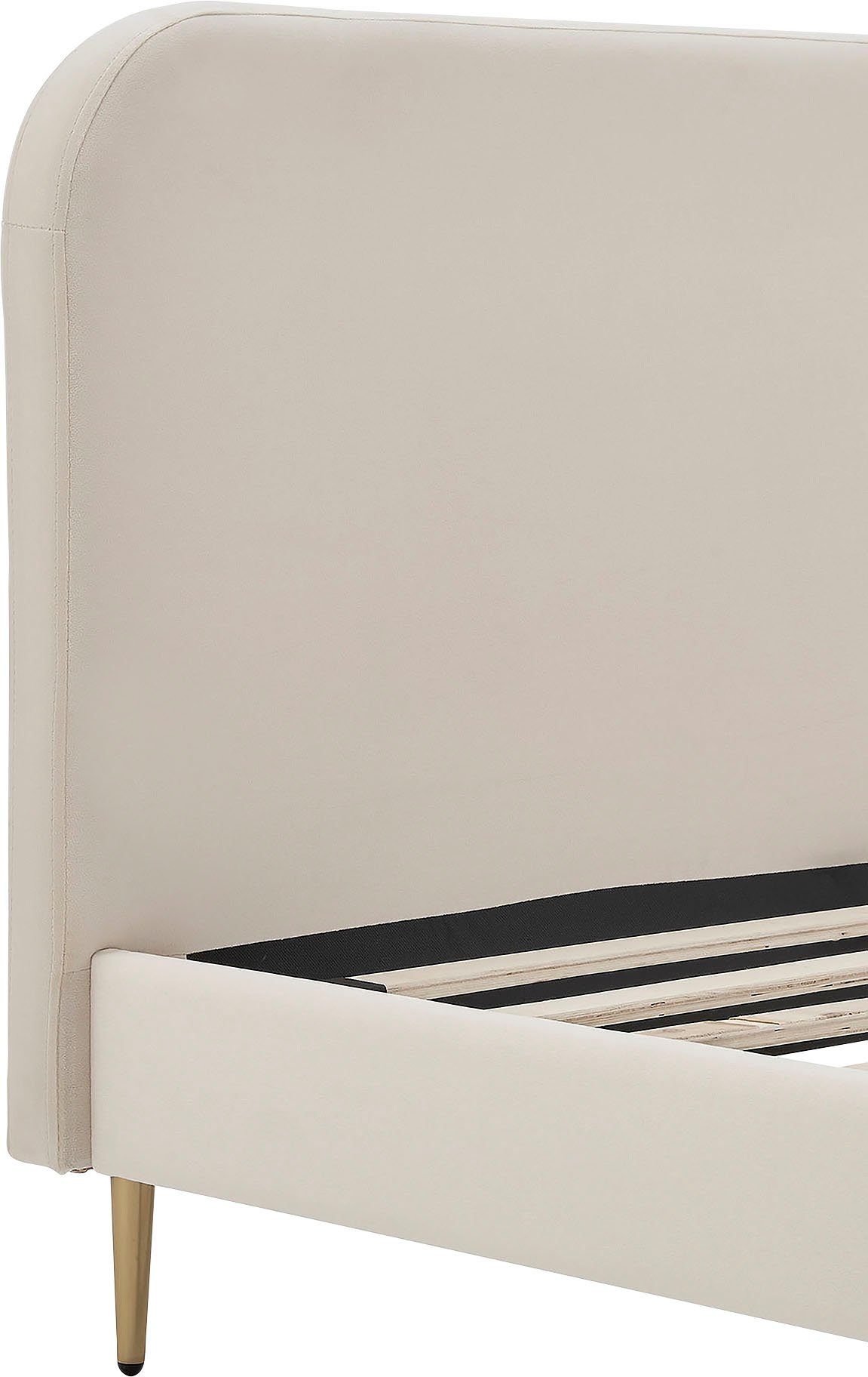 SalesFever Gestoffeerd bed Poten chroom goudkleur