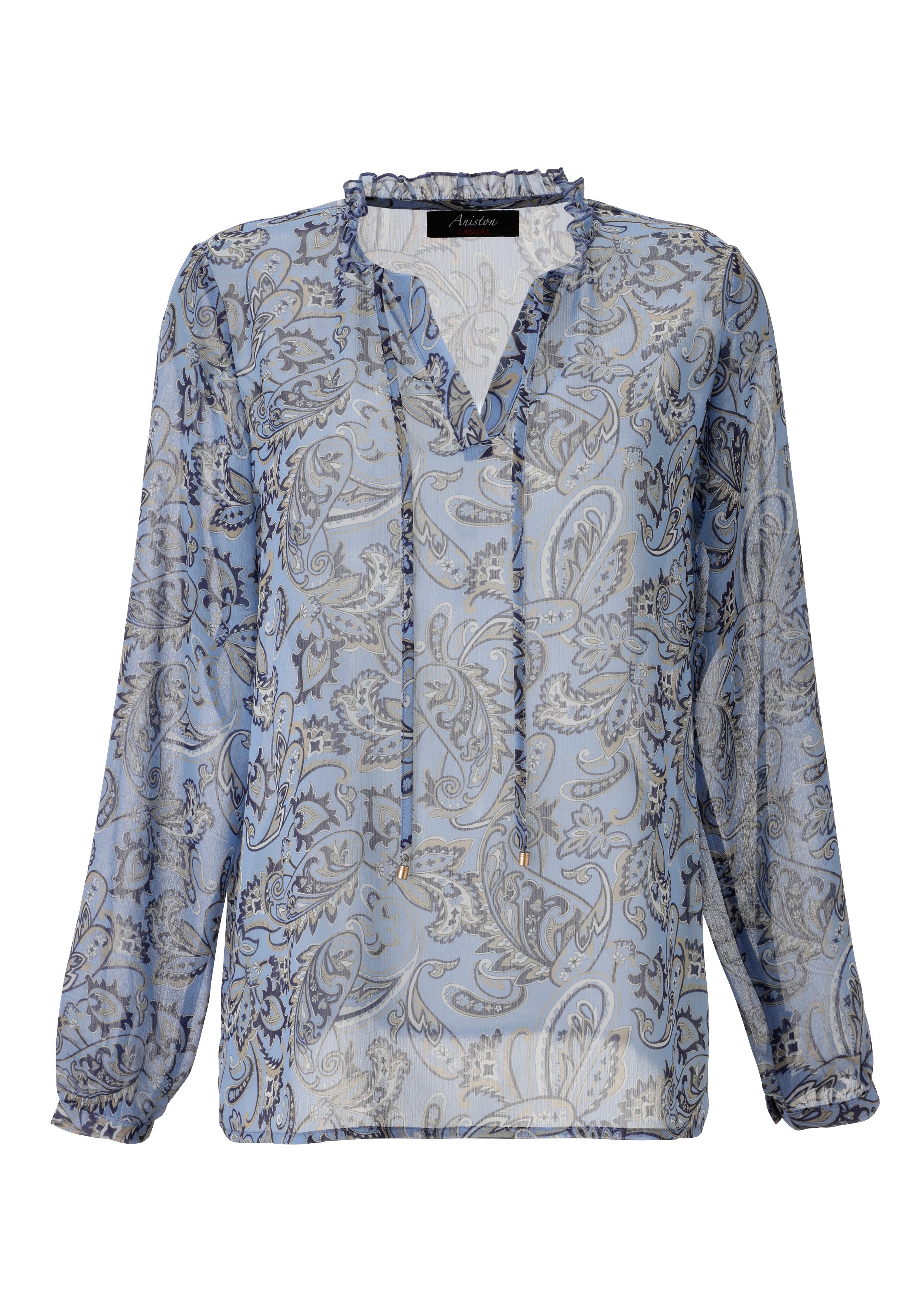 Aniston CASUAL Blouse zonder sluiting met kleurharmonisch paisley-patroon - nieuwe collectie