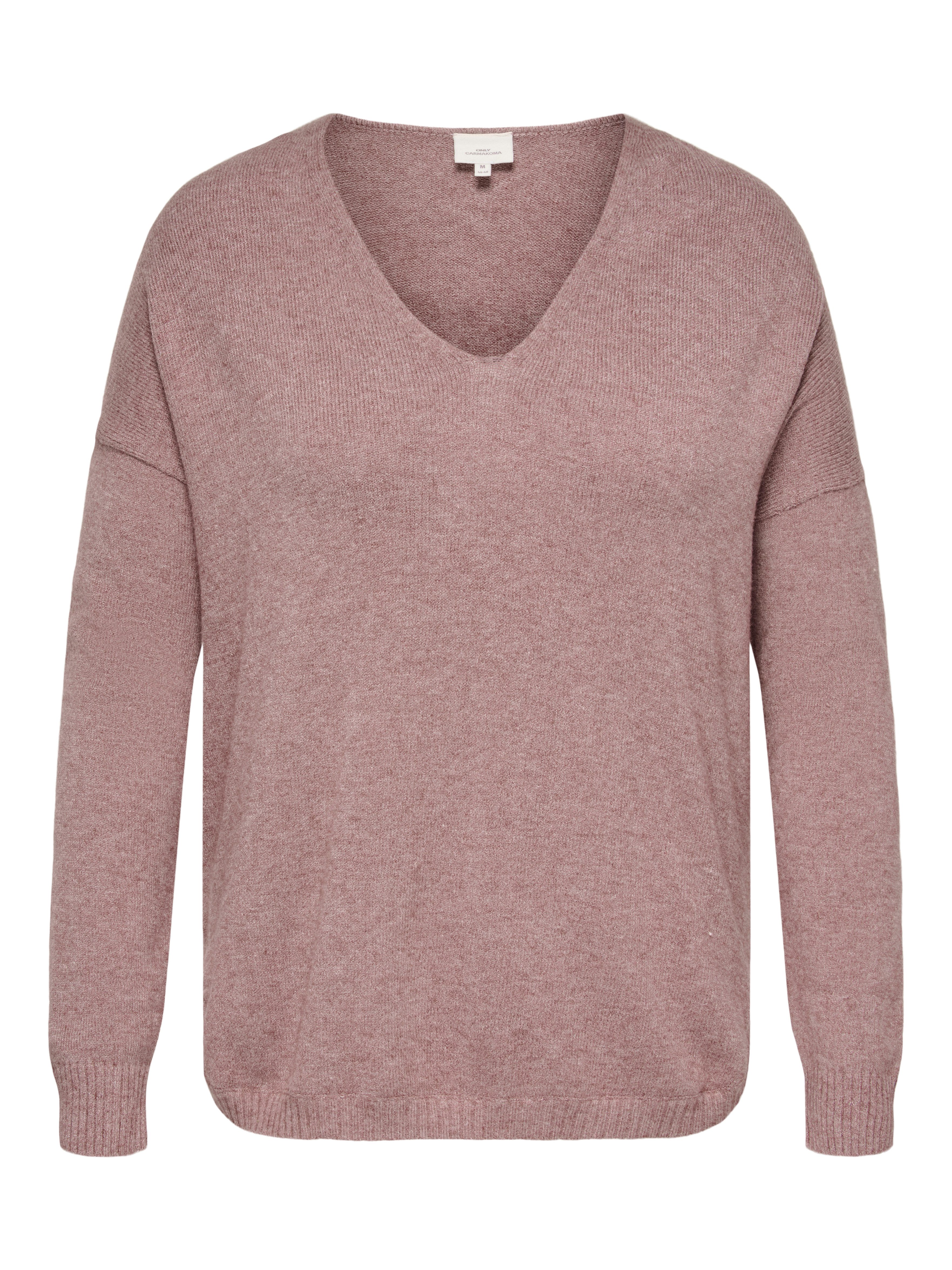 ONLY CARMAKOMA Trui met V-hals CARMARGARETA LS PULLOVER KNT NOOS