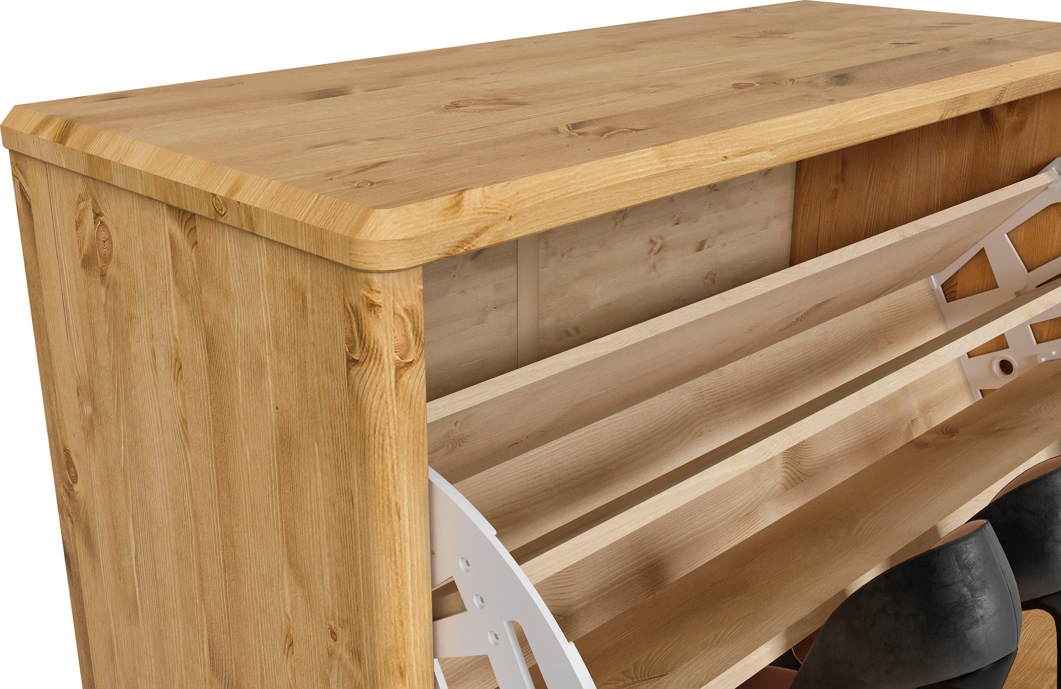 Home affaire Schoenenkast Luven gecertificeerd massief hout, met 2 kleppen