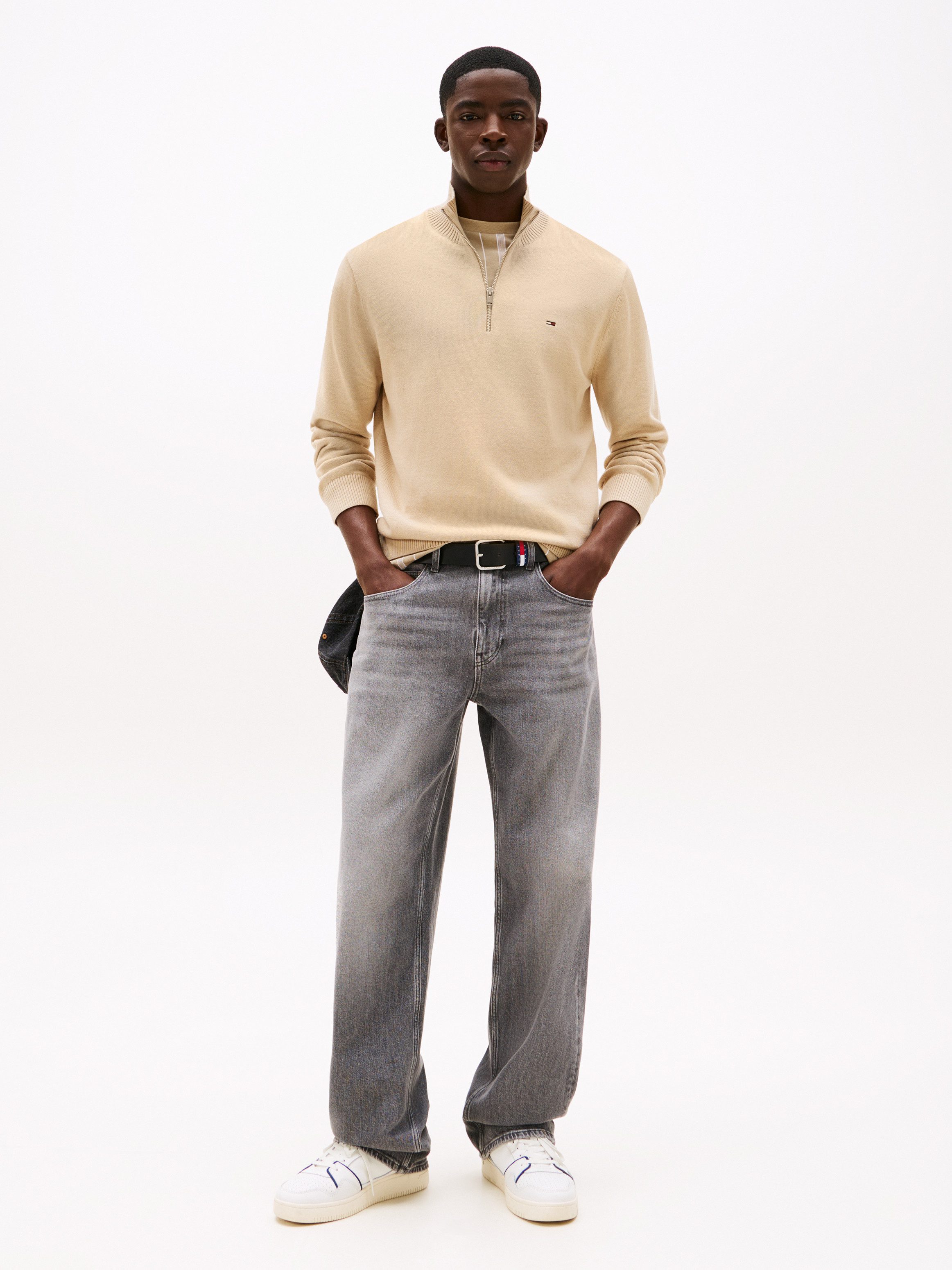 TOMMY JEANS Gebreide trui TJM SLM ESS LIGHT ¼ ZIP SWTR EXT