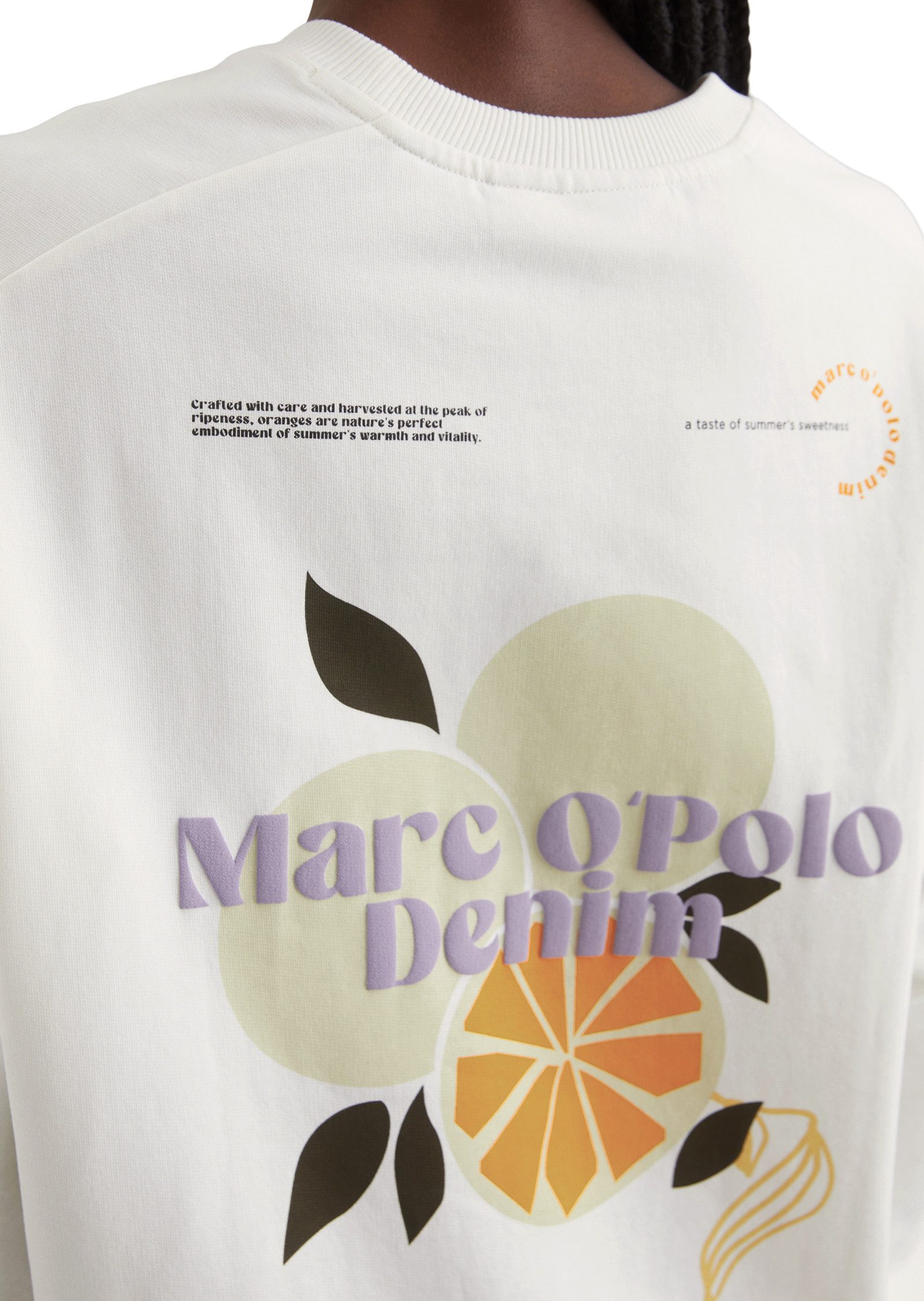Marc O'Polo DENIM Sweatshirt oversized, meerkleurige print op de rug