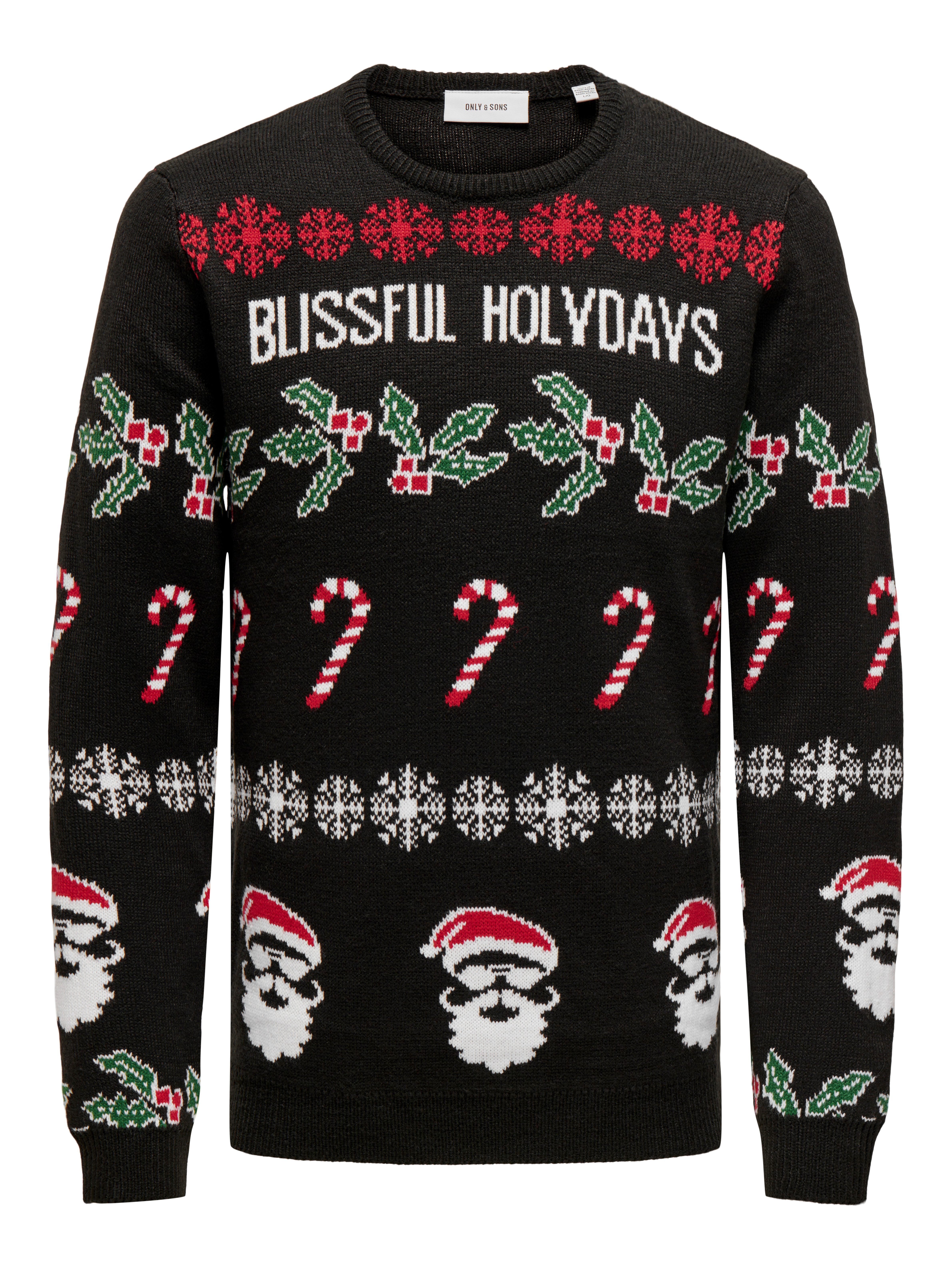 ONLY & SONS Gebreide trui ONSXMAS REG 5 ALLOVER CREW KNIT