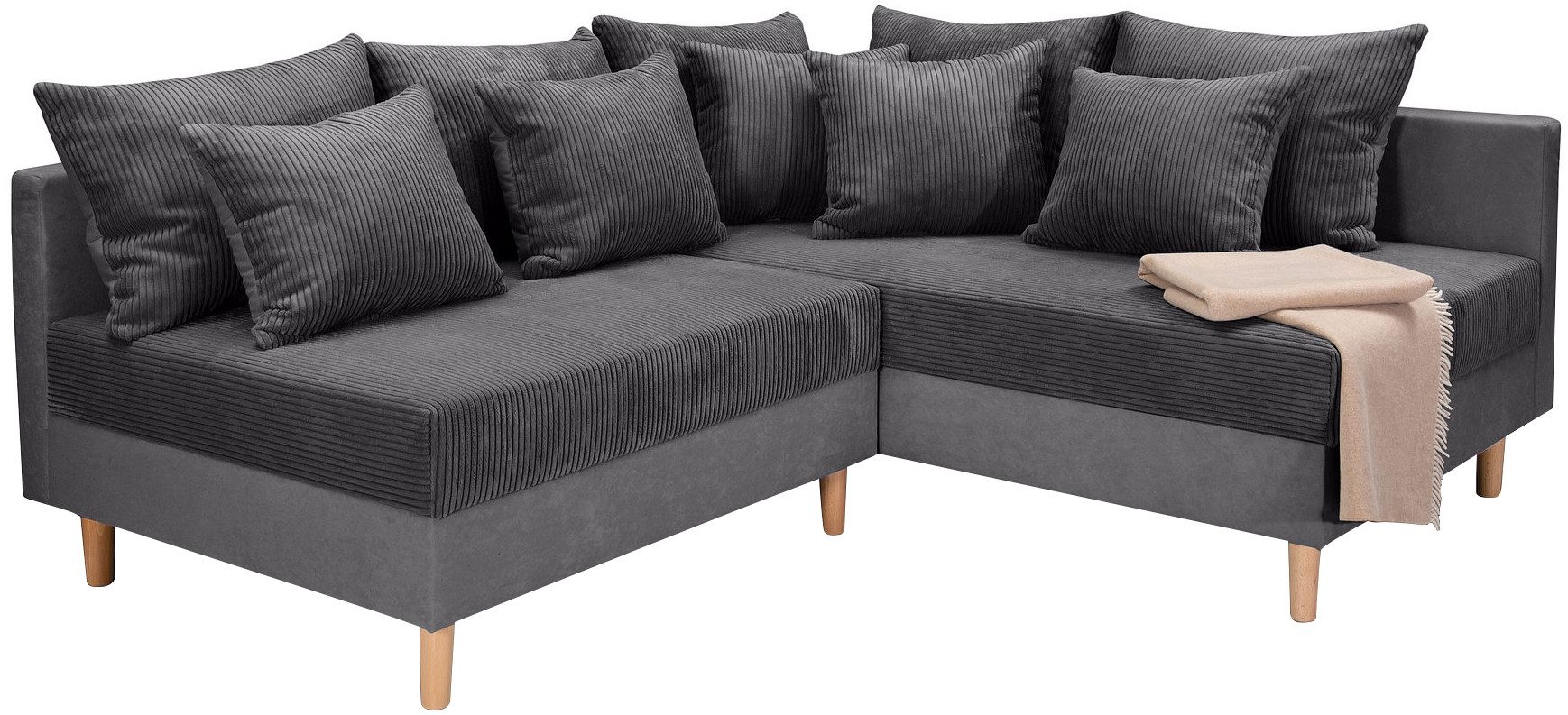 COLLECTION AB Hoekbank L-model Hoekbank, ottomane aan de rechterzijde monteerbaar, comfortabele Bonnell-pocketvering
