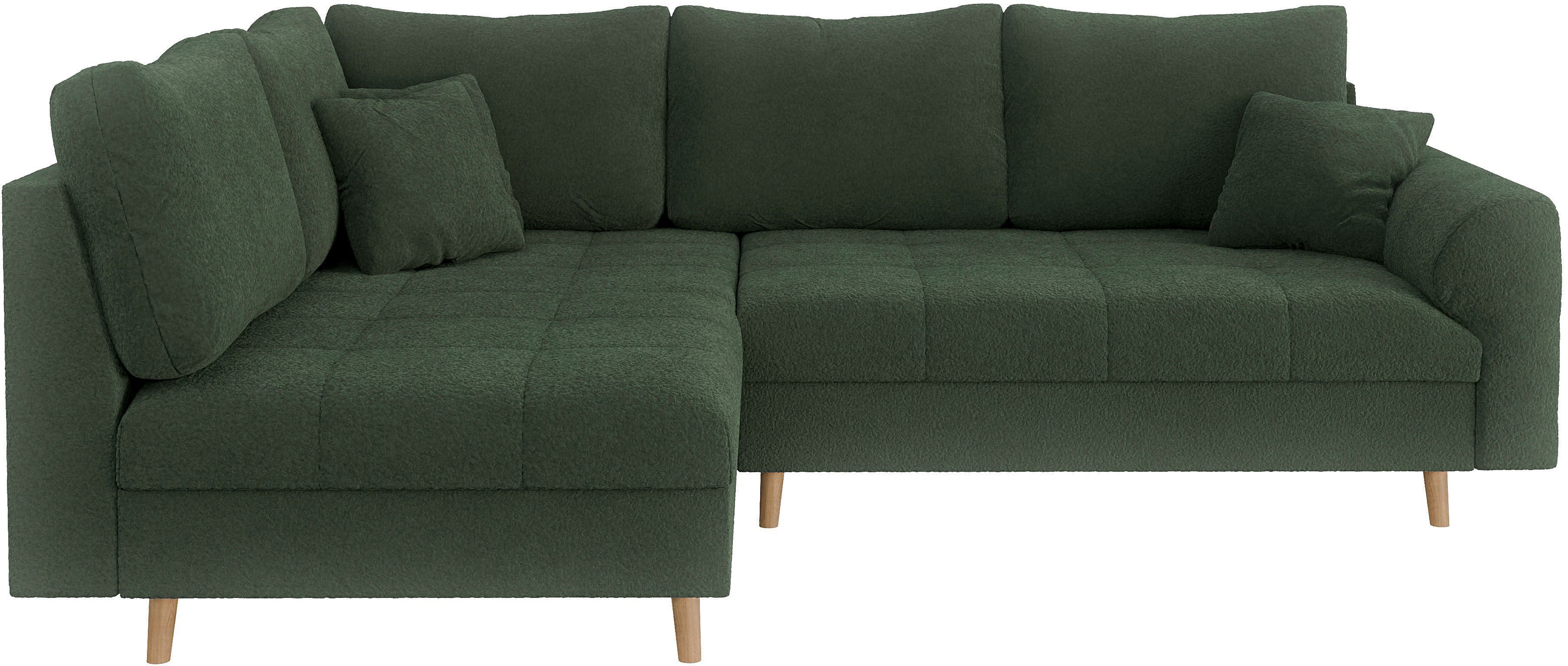 Home affaire Hoekbank CHARRE L-vorm met ottomane, afmetingen B/D/H: 231/161/81 cm fijne stiksels, losse rug- en sierkussens, ook in cord en bouclé