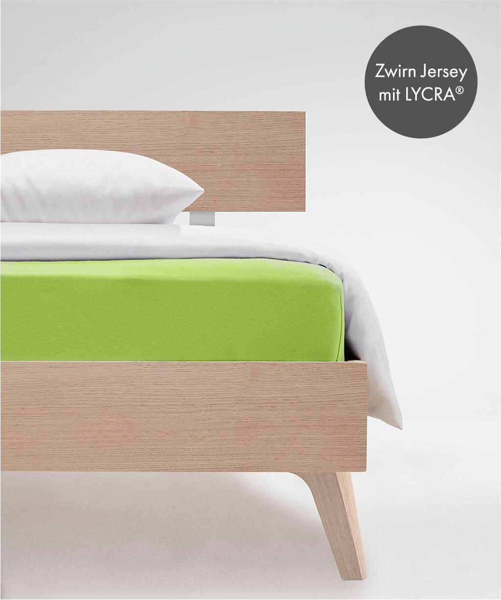 fleuresse Hoeslaken Comfort duurzaam & kreukvrij, perfecte pasvorm door power-stretch (1 stuk) hoeslakens maat 90-100 cm x 200-220 cm groen