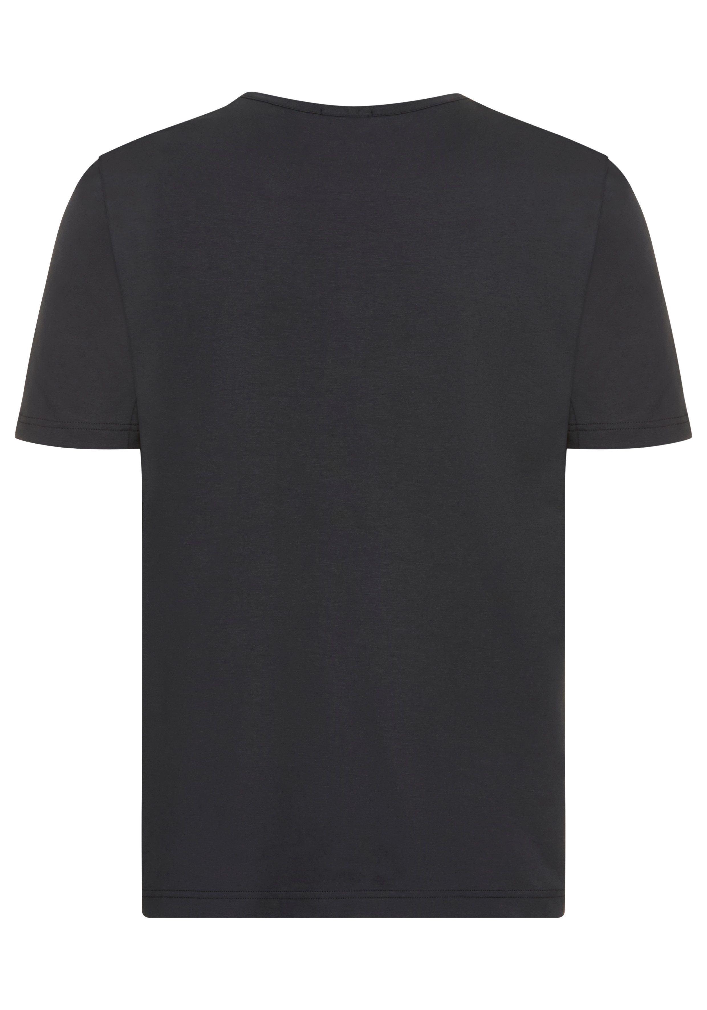 BOSS GREEN T-shirt Tee PKT Glamping met materialenmix