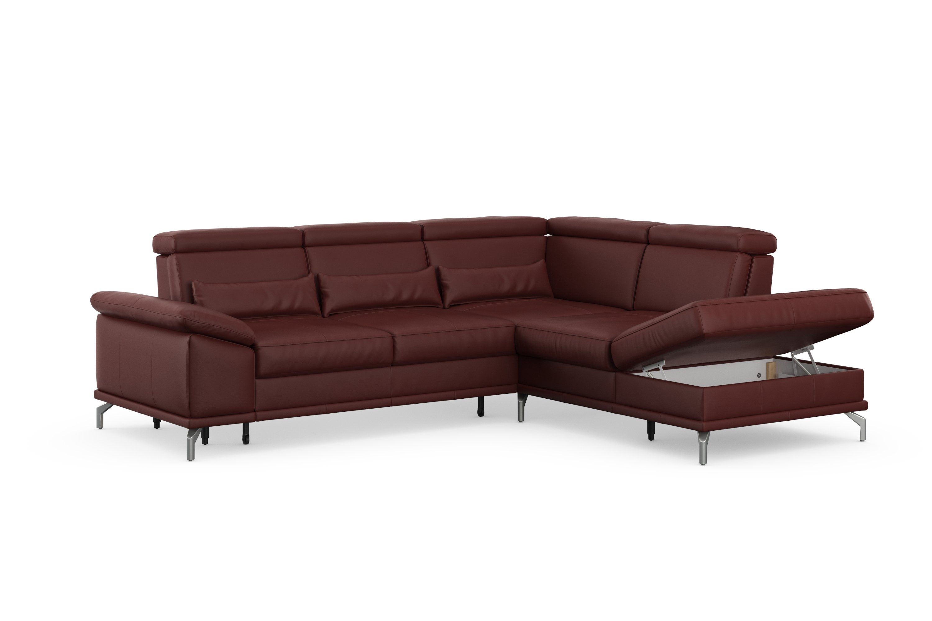 sit&more Hoekbank Cabrio L-vorm, B: 274 cm, met zitdiepte-, arm- & hoofdverstelling