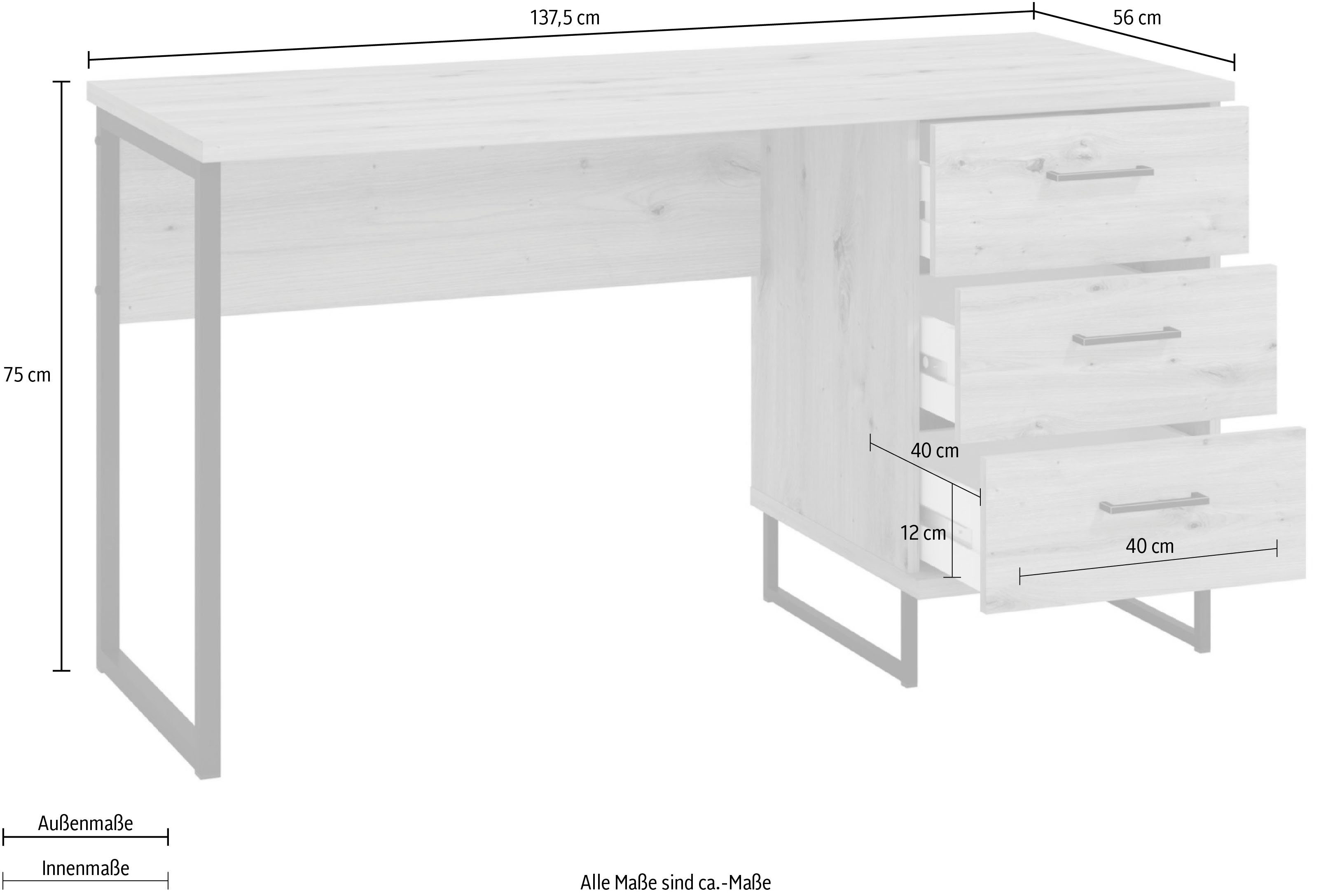 INOSIGN Bureau SARDINIA in industriële look, home office