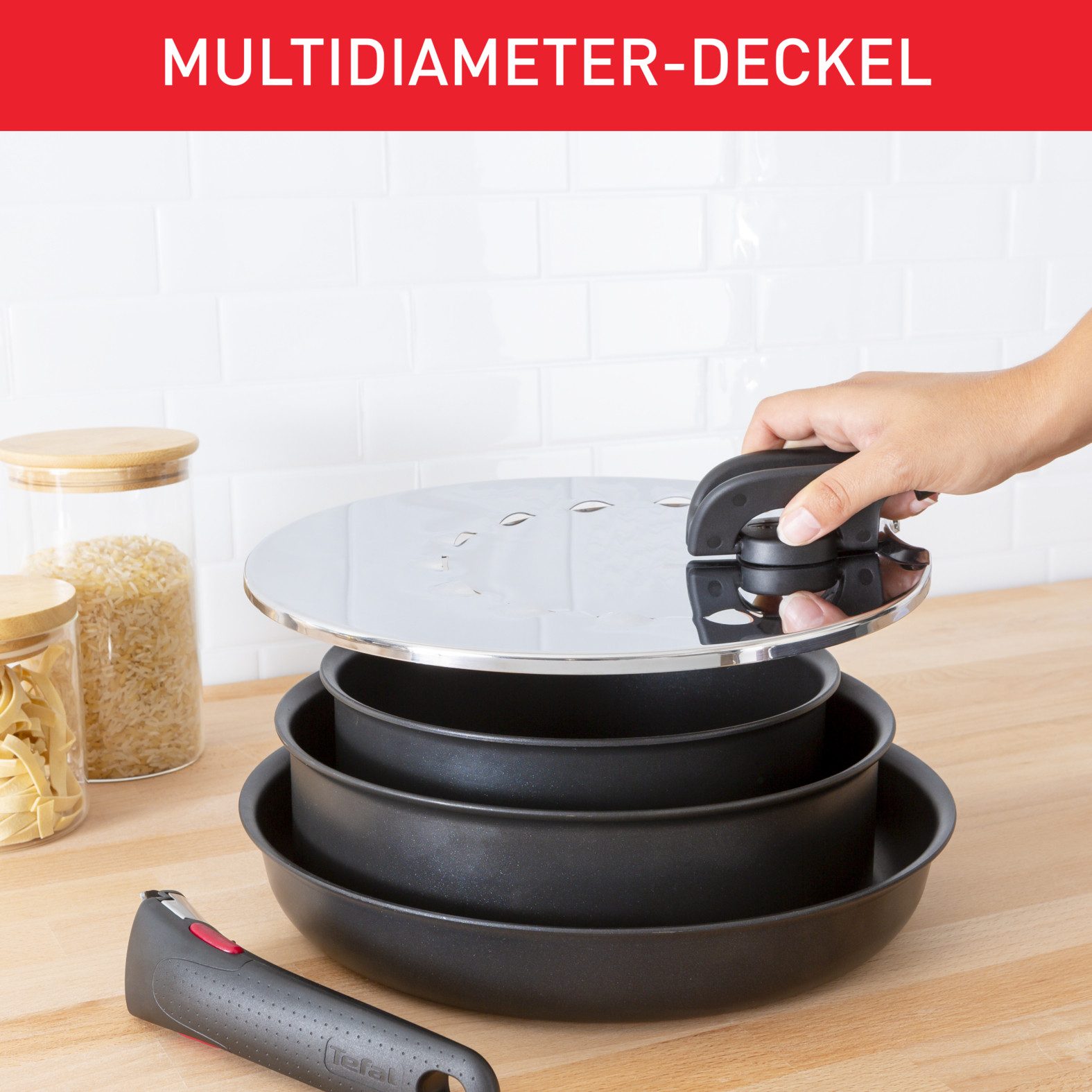 Tefal Universele deksel Tefal L98298 Ingenio 20-28 cm, compatibel met ingenio pannen en potten (1-delig)