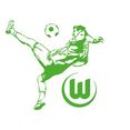 wall-art wandfolie vfl wolfsburg - voetbalspeler (1 stuk) groen