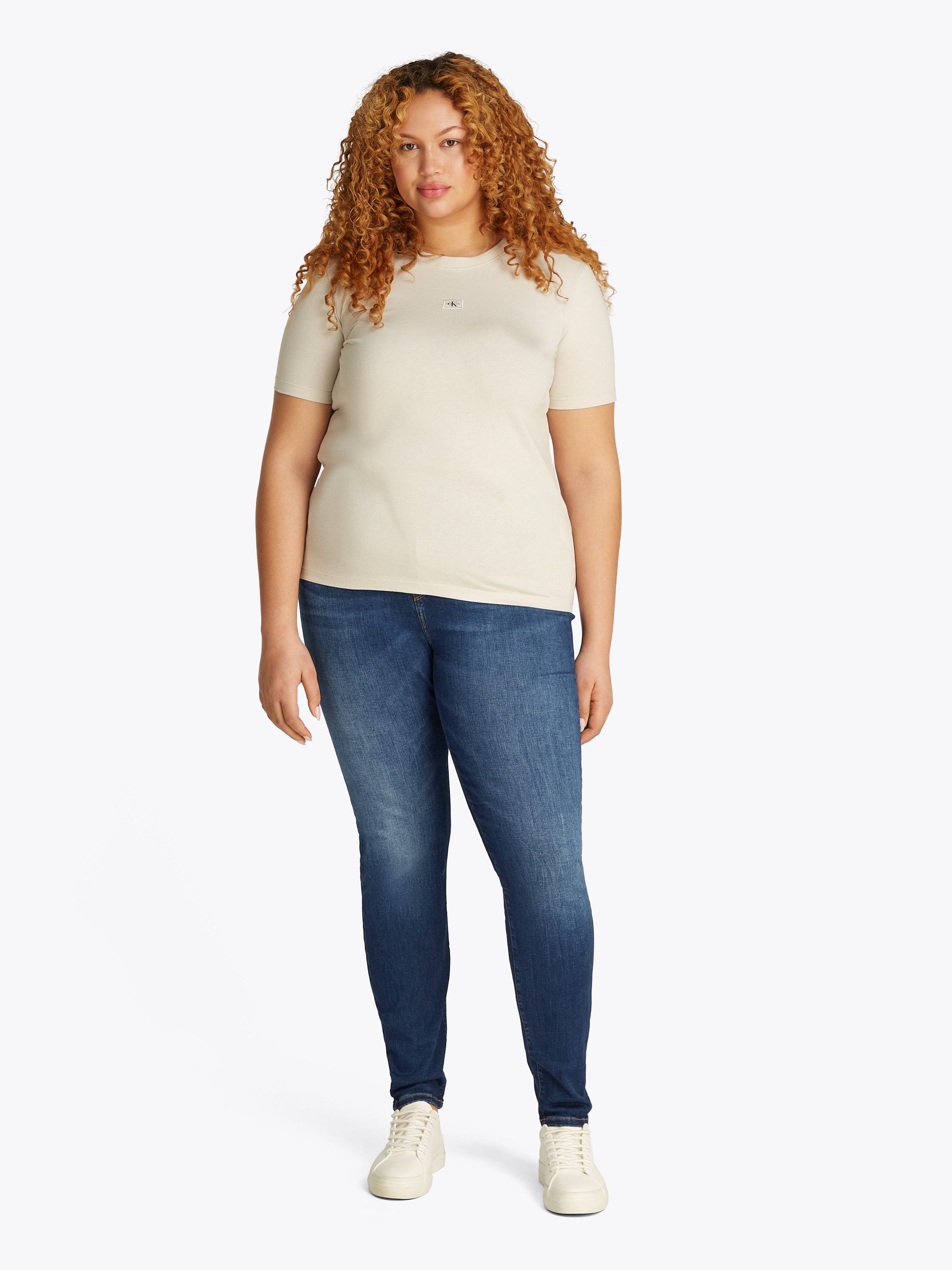 Tommy Hilfiger Curve Skinny fit jeans CRV HARLEM SKINNY RW NEW DOREEN in grote maten, tommy jeans logo-badge, stoned wash look