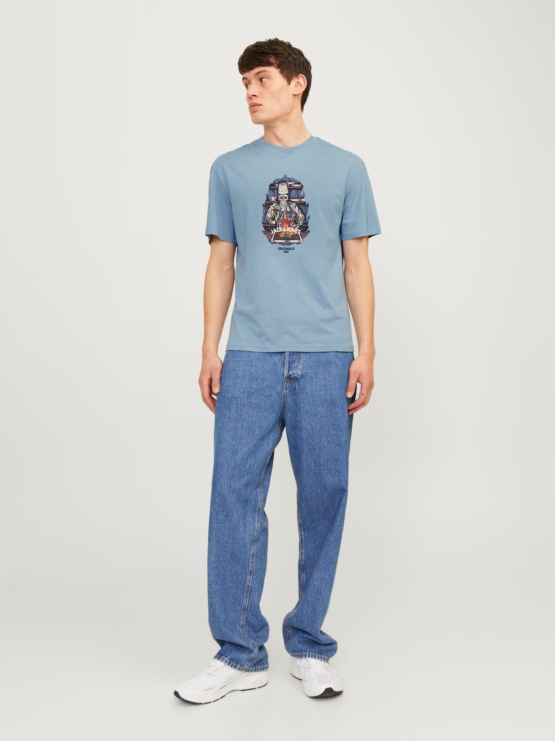 Jack & Jones Shirt met ronde hals JORSEVEN SKULL TEE SS CREW NECK SN