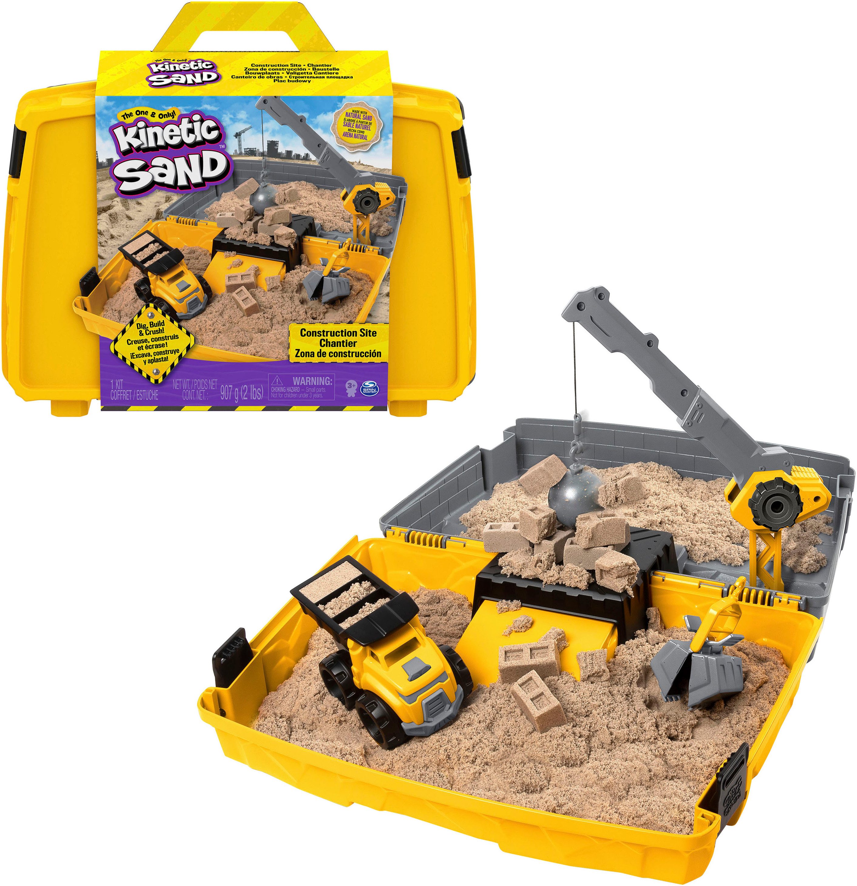 Spin Master Knutselset Kinetic Sand - Construction Folding Sandbox 907 g