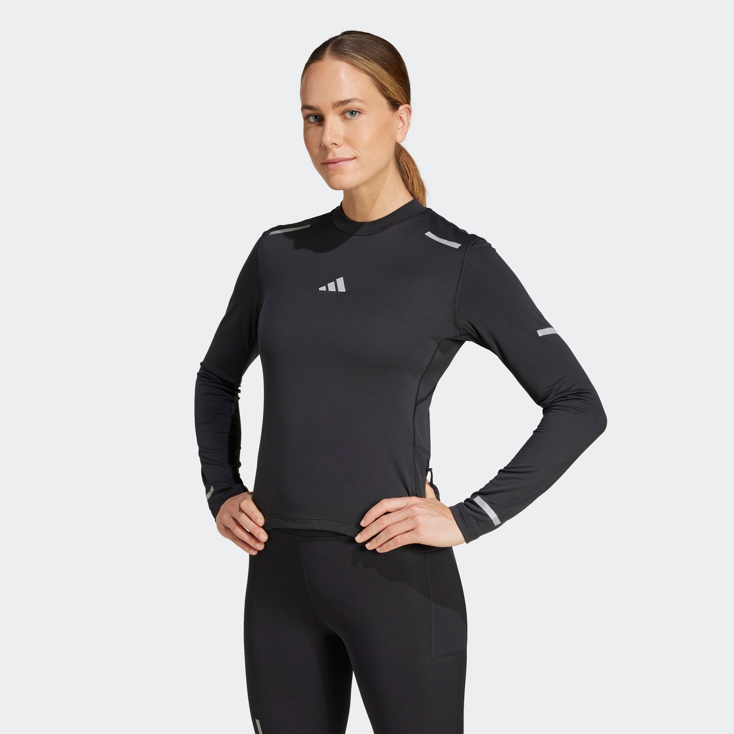 adidas Performance Runningshirt ULT HI VIS LS W dames sportshirts maat L zwart