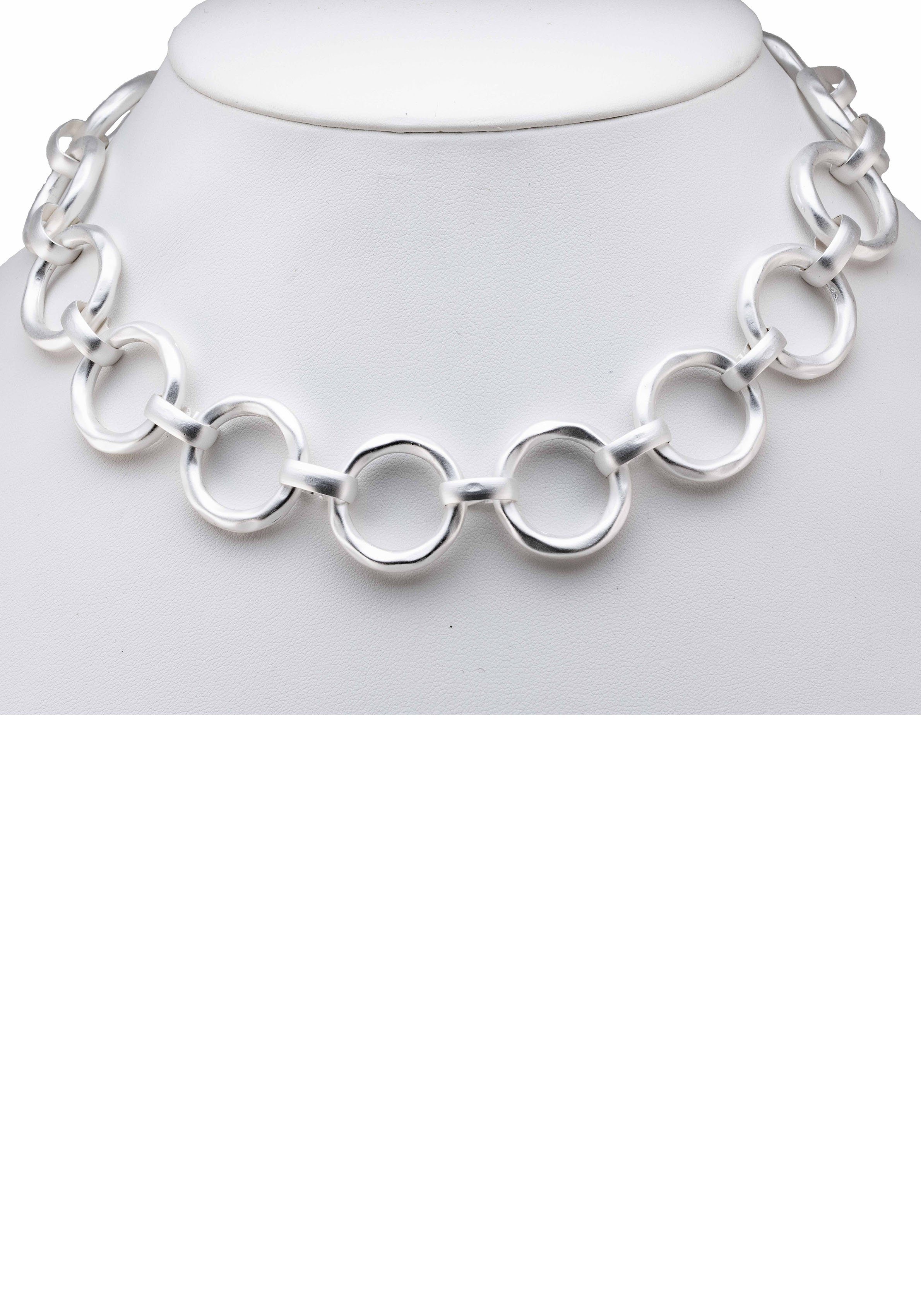 Firetti Collier Met ringen, rond, mat met zirkoon (synthetisch)