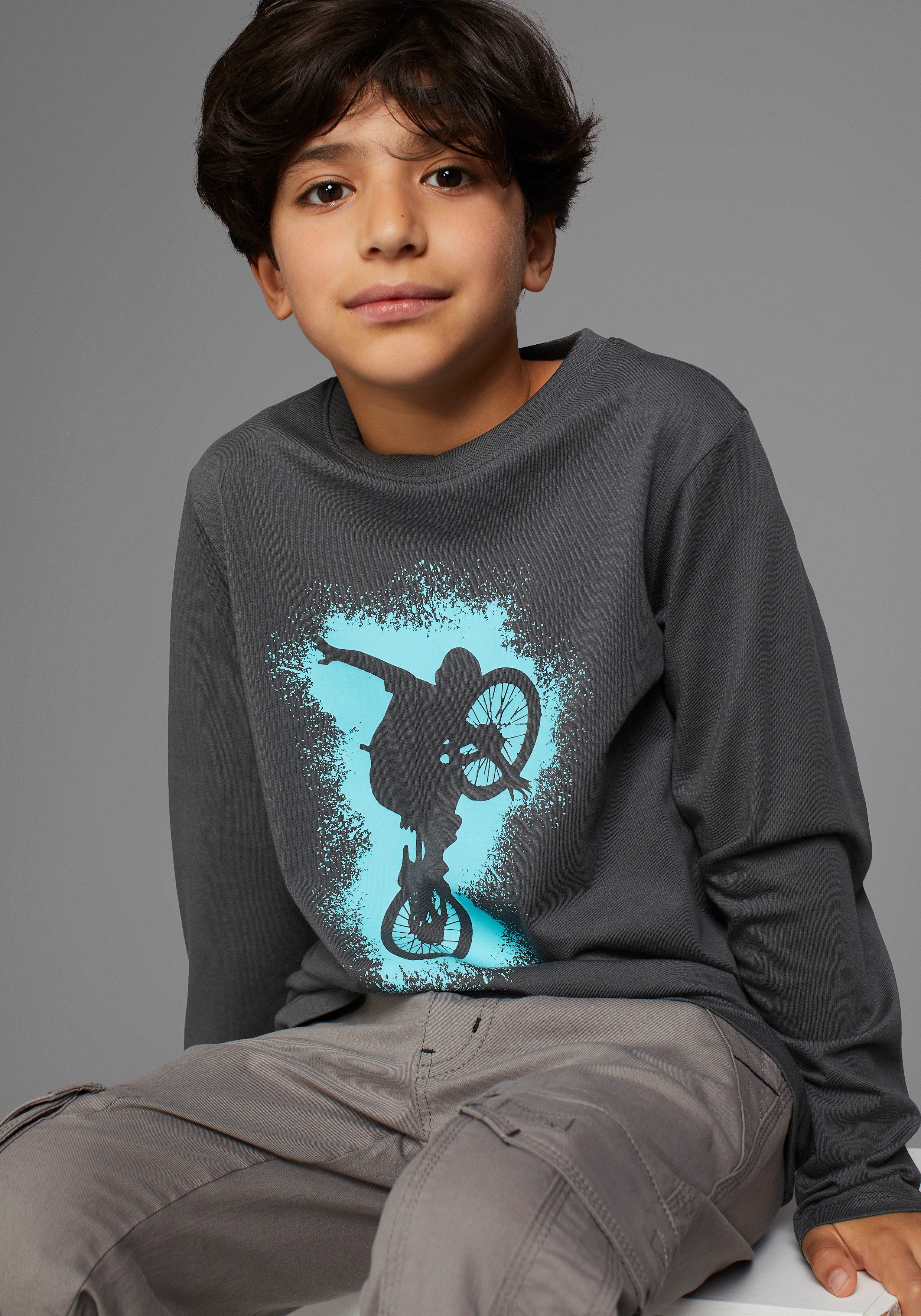 KIDSWORLD Shirt met lange mouwen BIKER casual print voor jongens