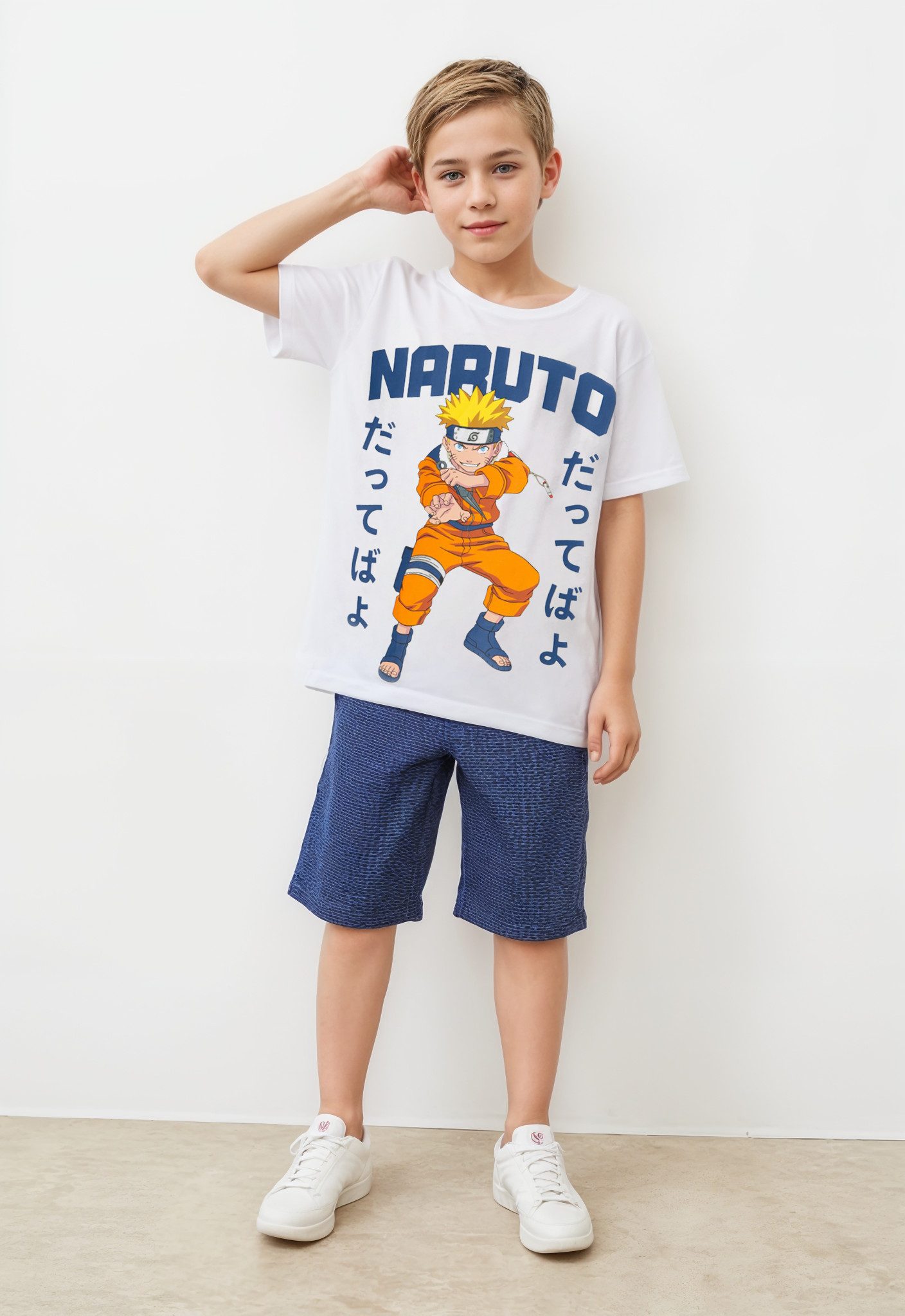 Name It Shirt met print NKMMACAR NARUTO SS TOP NOOS SKY