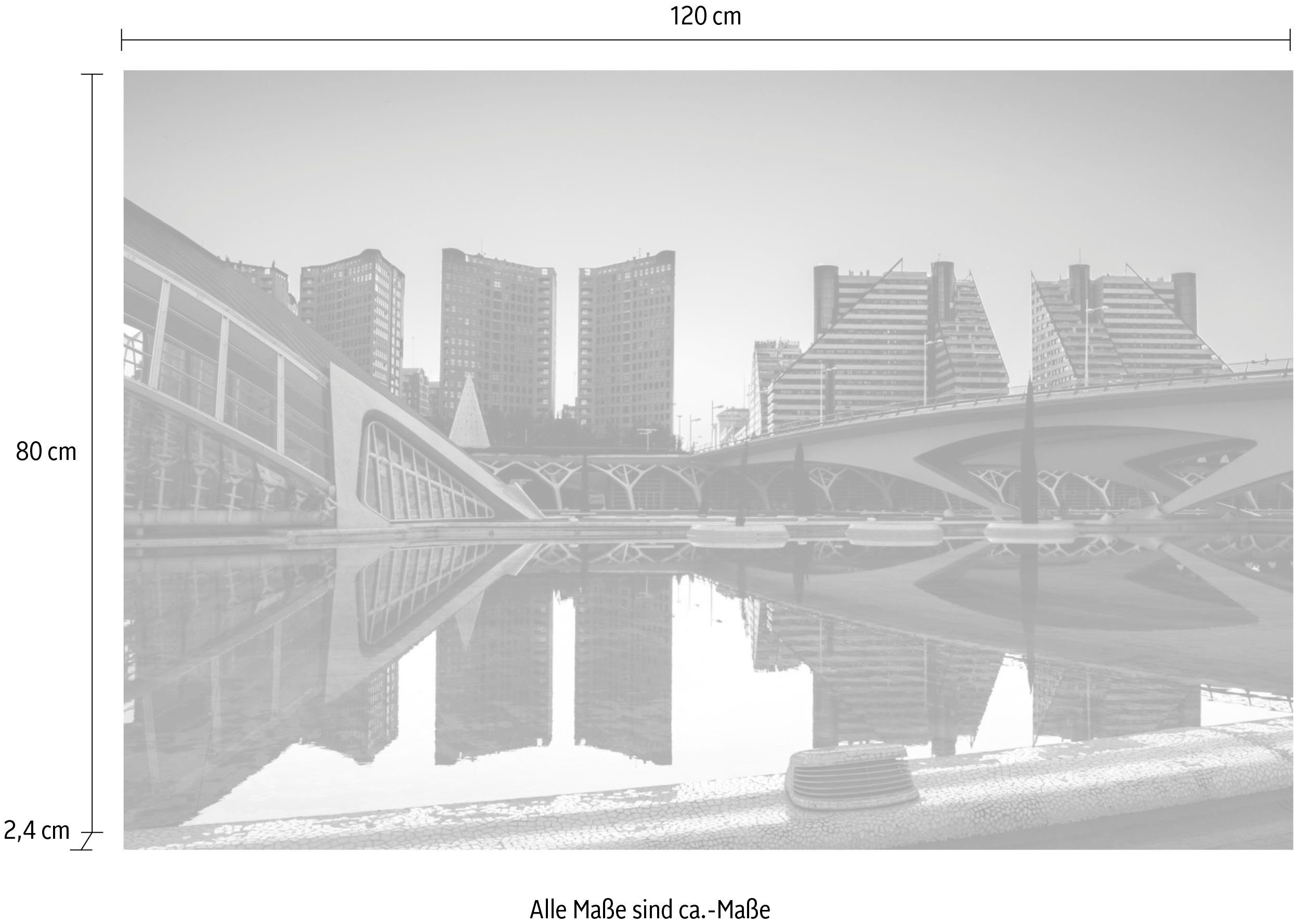 queence Artprint op acrylglas Zee brug Fine Art-print in galeriekwaliteit