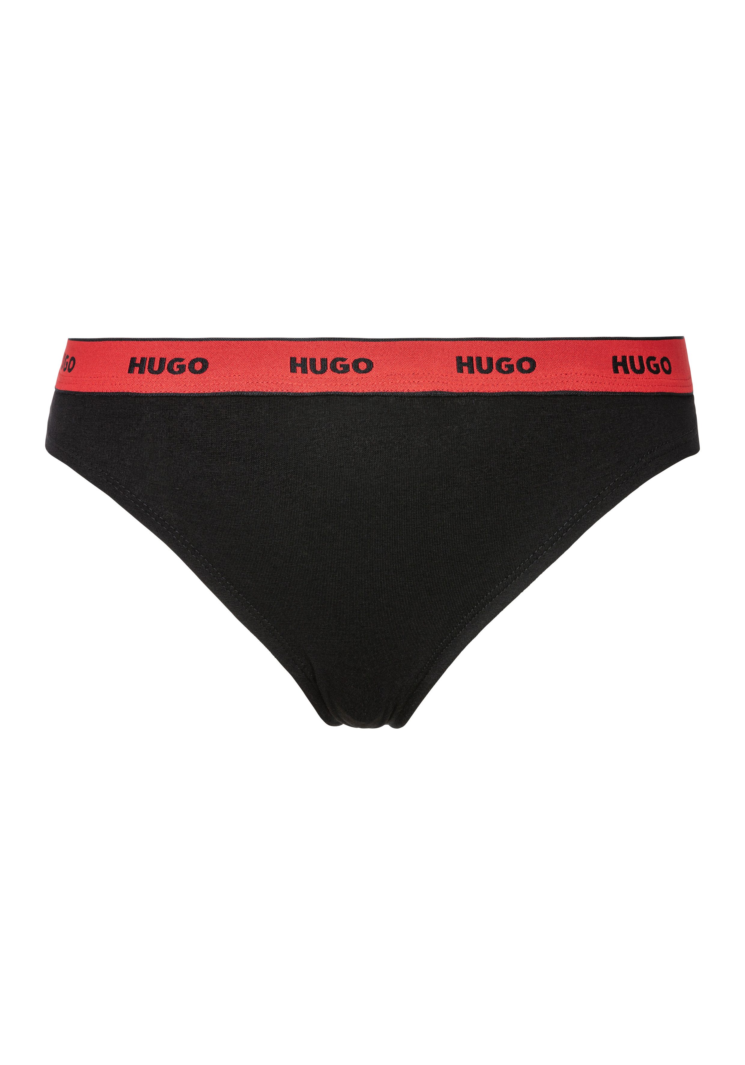 HUGO underwear String THONG STRIPE PYP 10 met boss opdruk op de tailleband