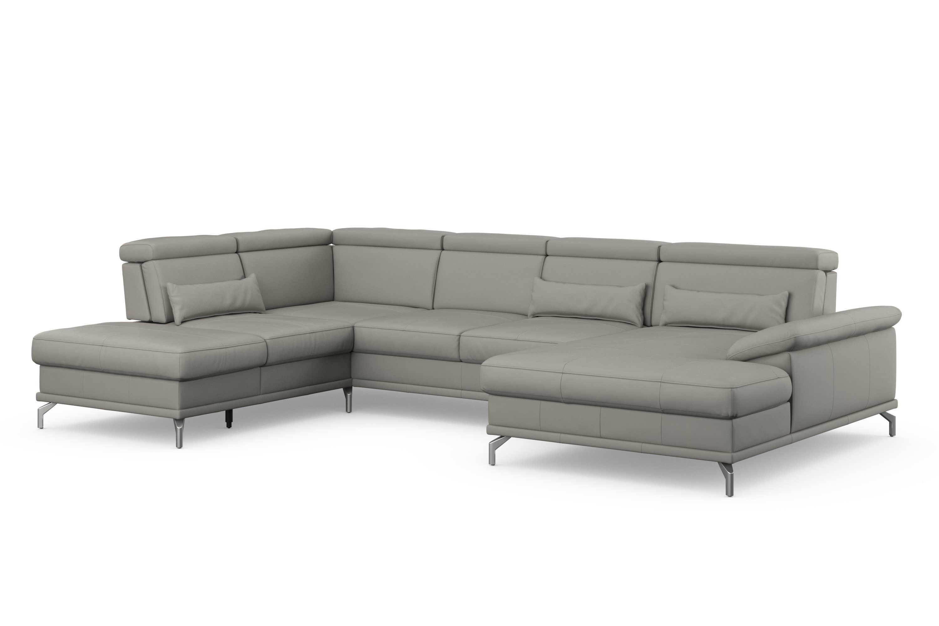 sit&more Zithoek Cabrio U-vorm, met zitdiepteverstelling, arm- en hoofdsteunverstelling