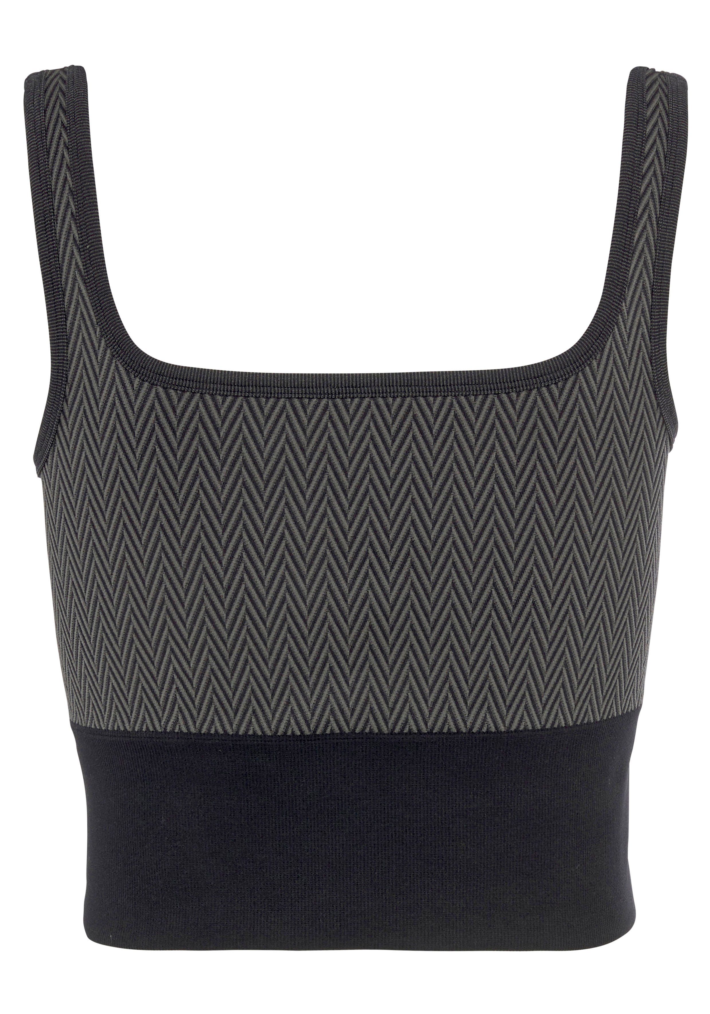 vivance active Crop-top -Sporttop met brede boord en jacquardpatroon