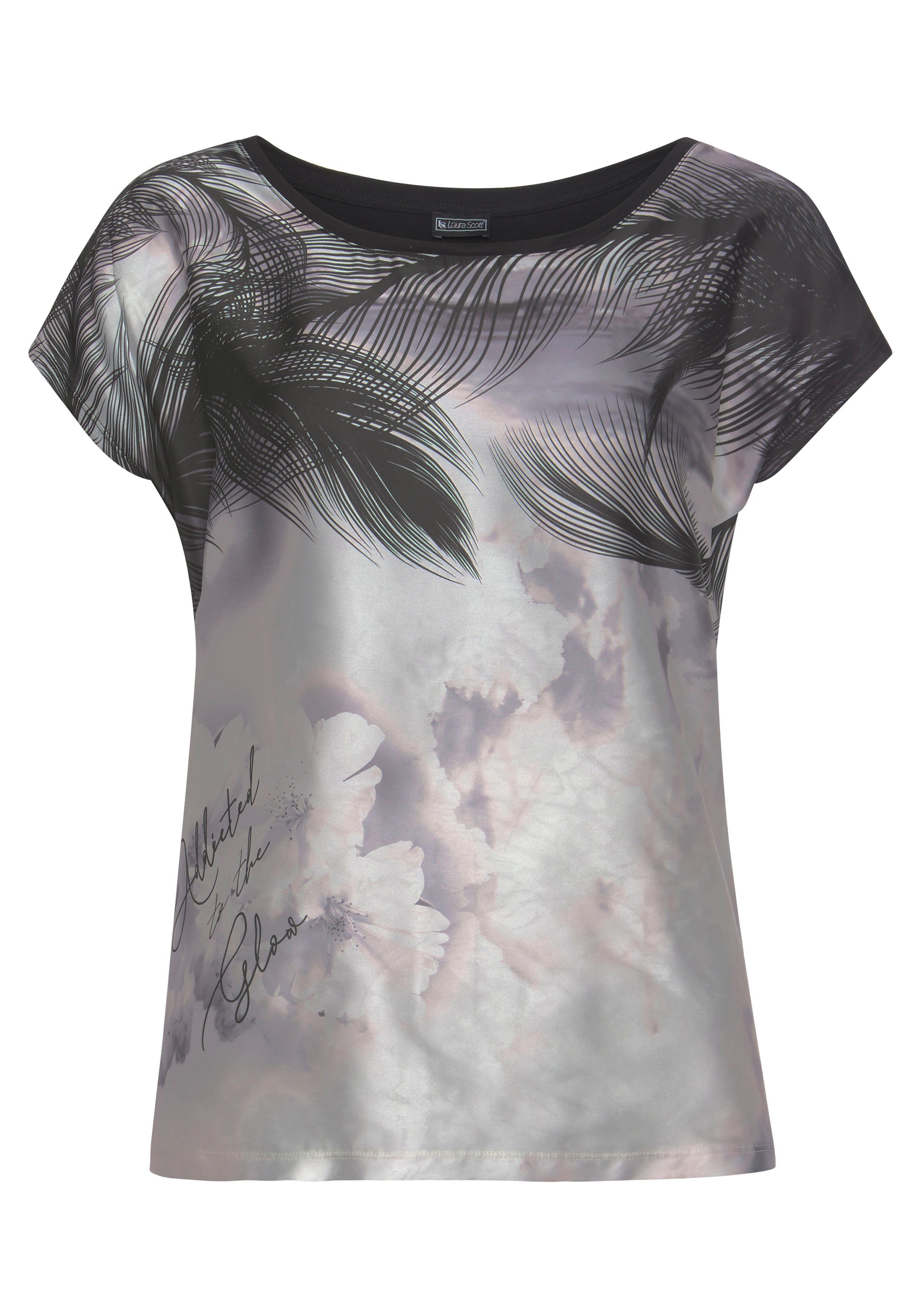 Laura Scott Shirtblouse in modieuze materialenmix