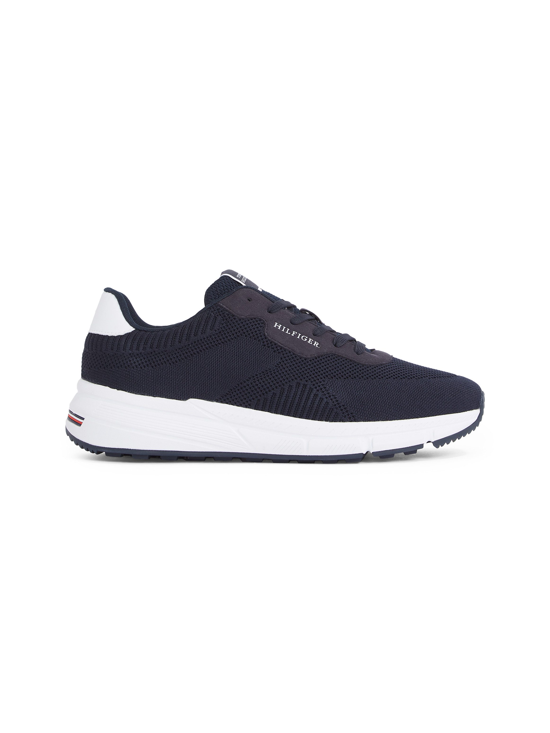 Tommy Hilfiger Sneakers LIGHTWEIGHT RWB KNIT , vrijetijdsschoen, lage schoen, veterschoen met contrasterend logo