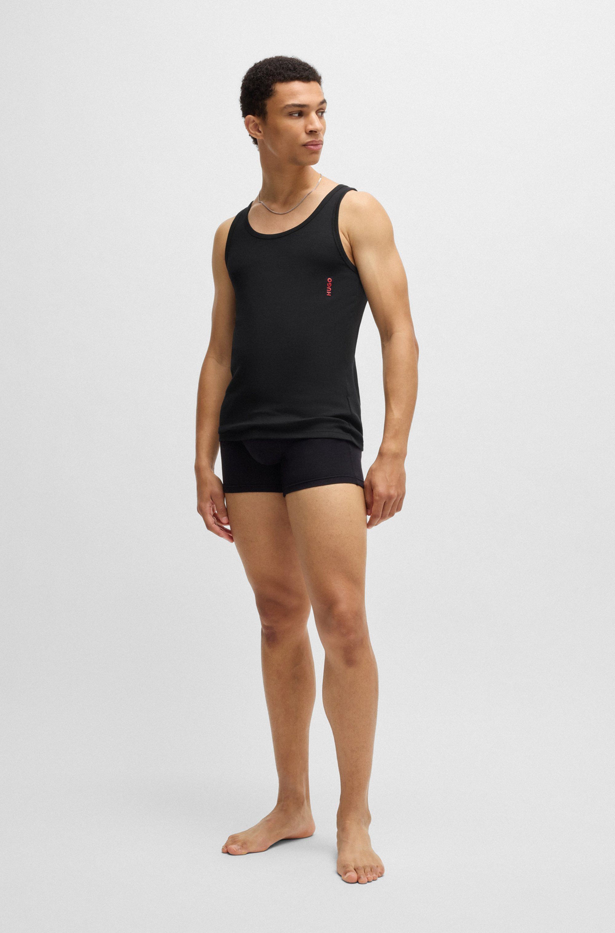 HUGO underwear Tanktop Twin Pack met merketiket in contrastkleur (set 2-delig)