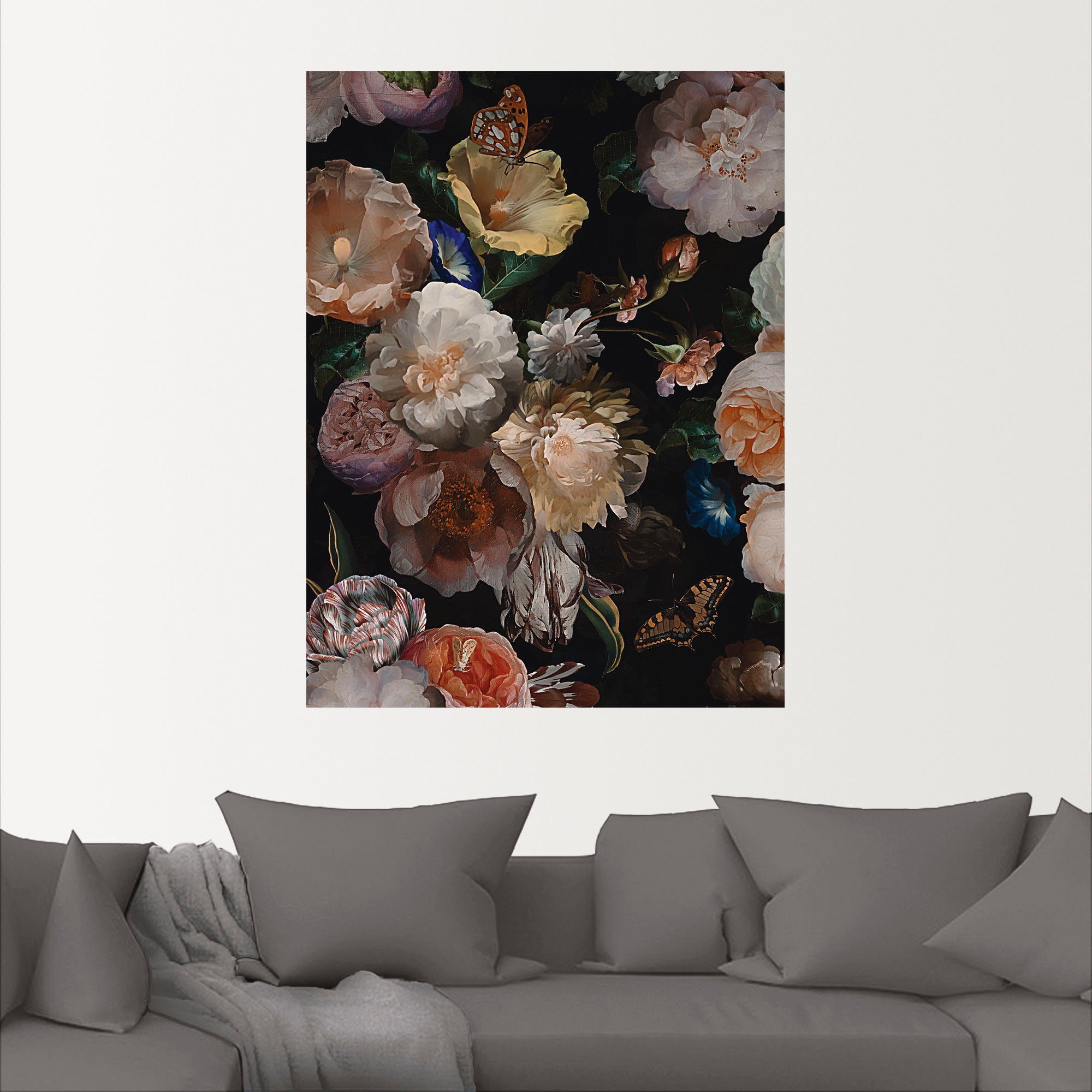 Artland Artprint Antieke Hollandse bloemen als artprint van aluminium, artprint voor buiten, artprint op linnen, poster, muursticker