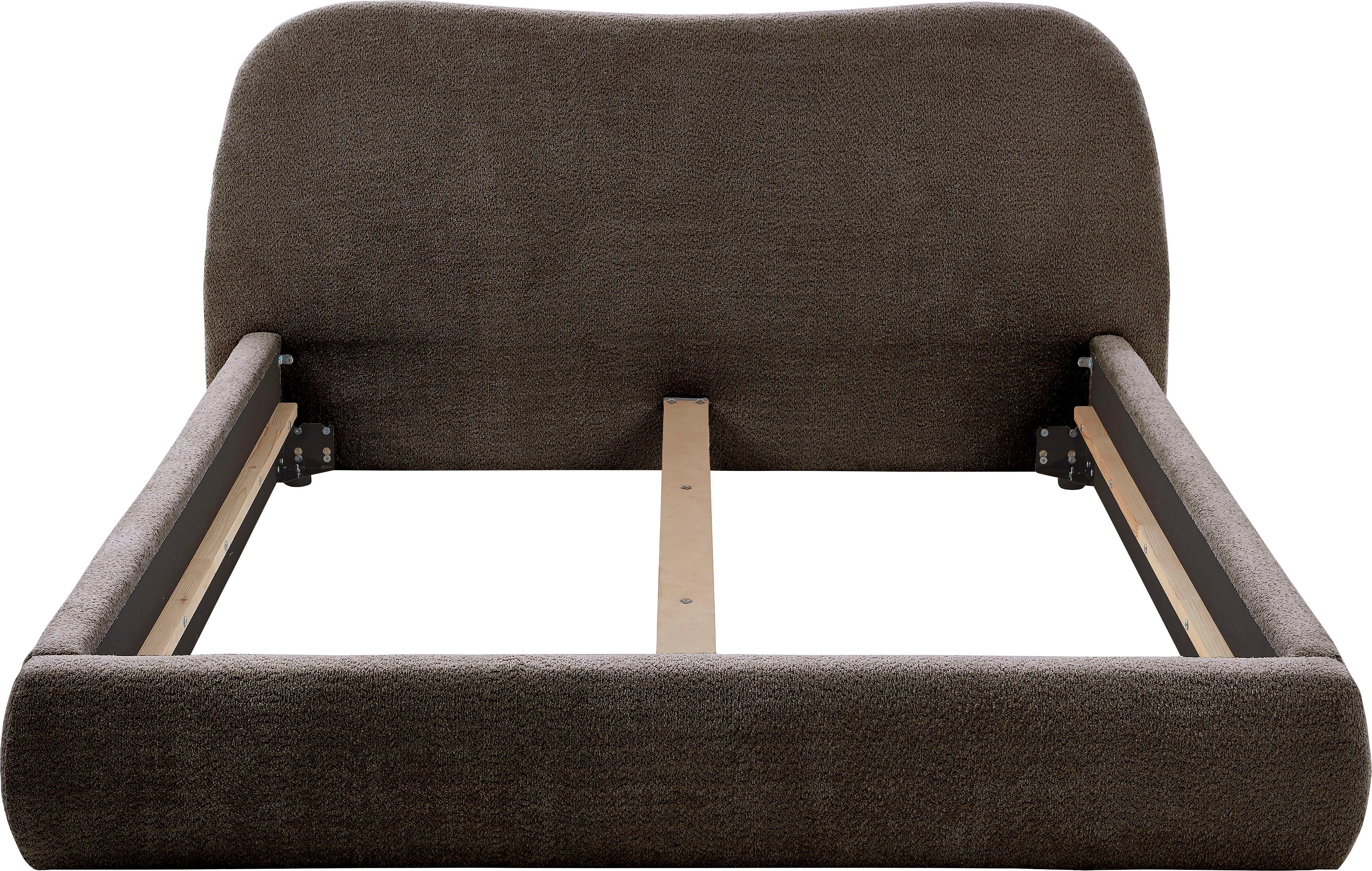ATLANTIC home collection Gestoffeerd bed Sophie met of zonder opbergruimte, hoogwaardige bouclé bekleding
