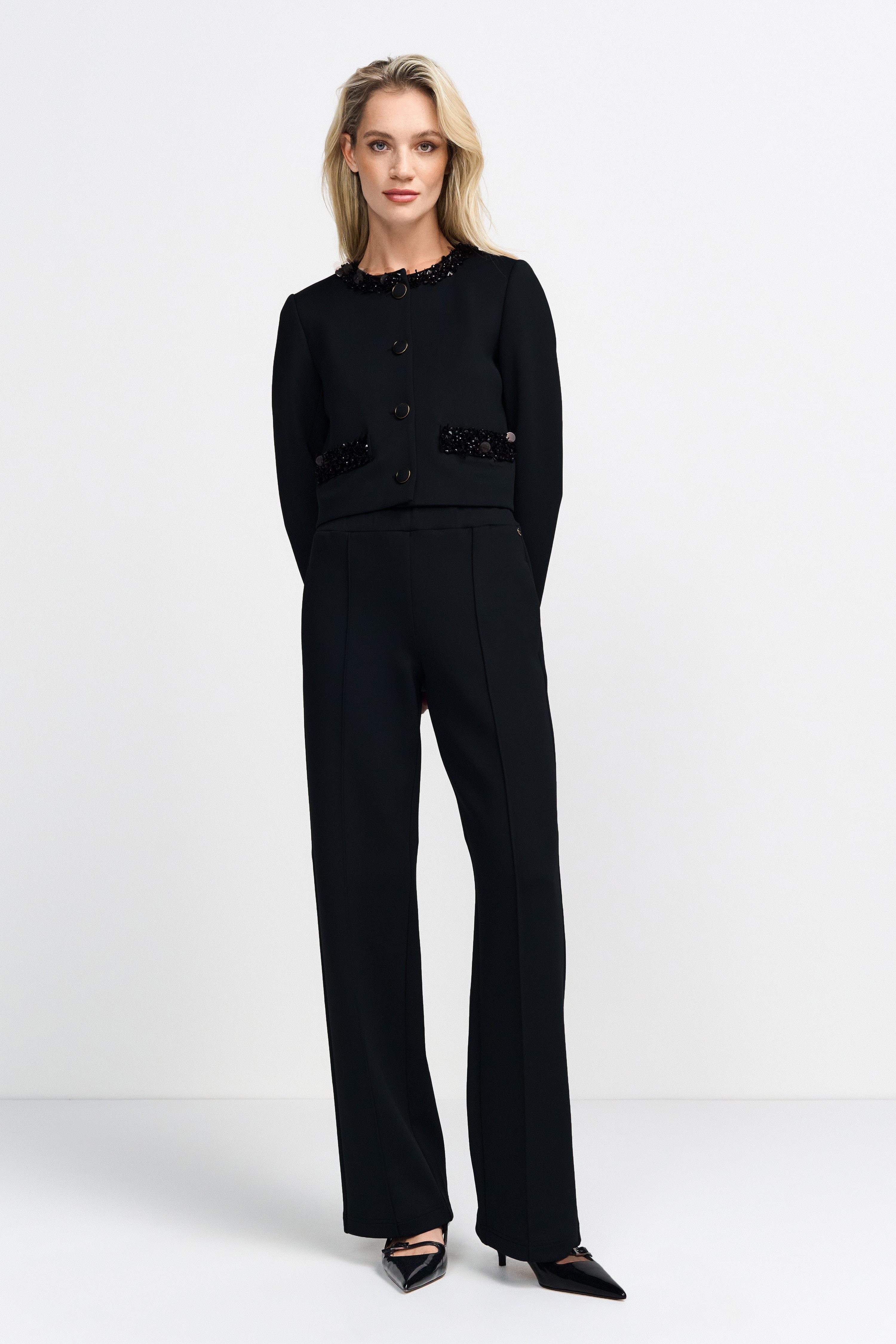 Rich & Royal Pantalon met vouw Met elastische taille