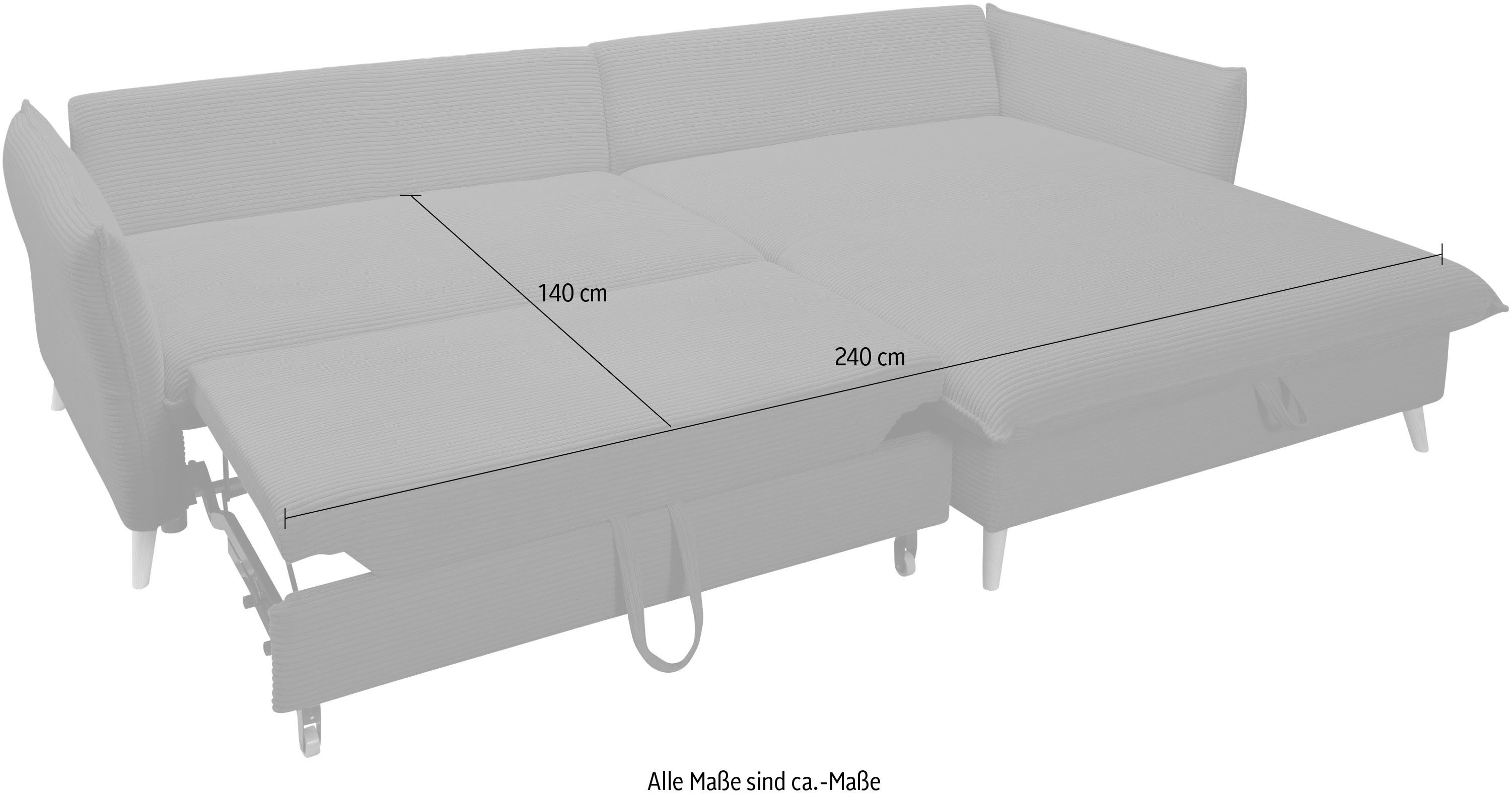 exxpo - sofa fashion Hoekbank WALPY, elegant en modern, hoog zitcomfort, smalle armleuningen
