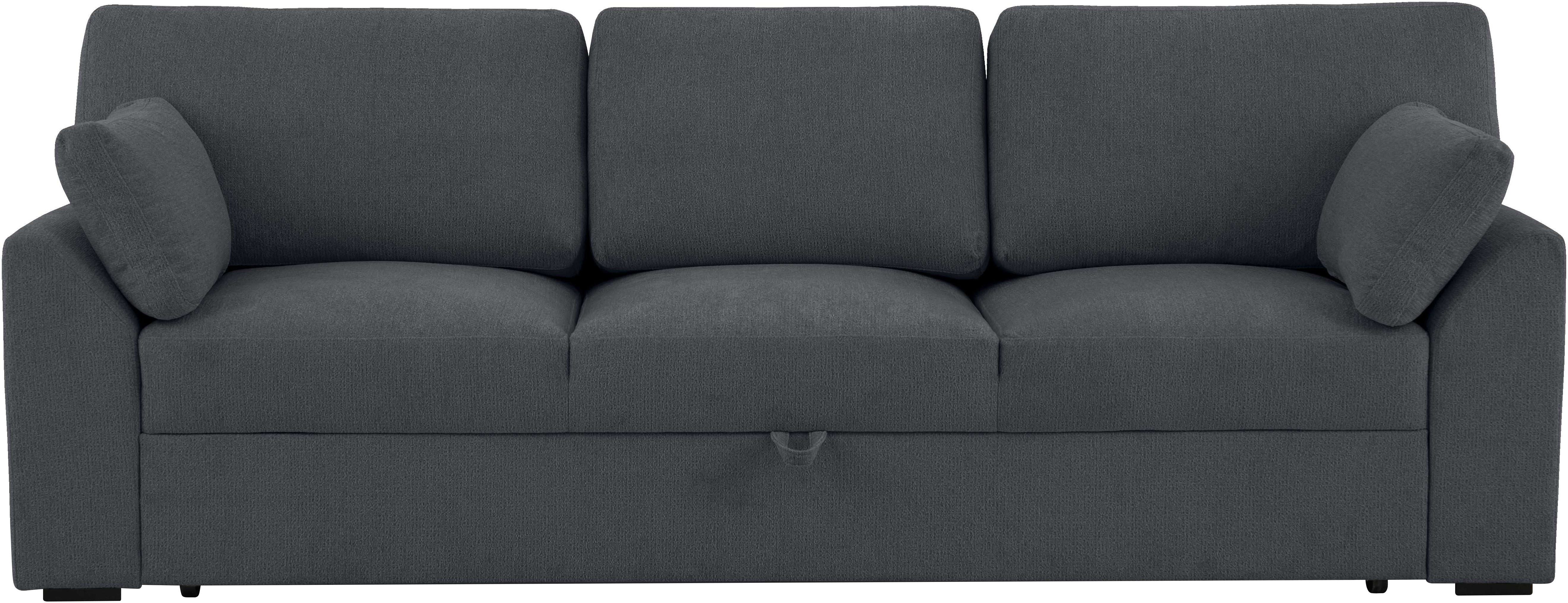 Home affaire 3-zitsbank Citry Breedte 233 cm, chenille, met bedfunctie, ligoppervlak 144x190 cm