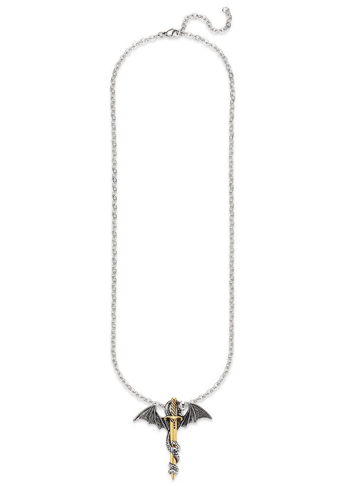 Bruno Banani Ketting met hanger Sieraad cadeau halsketting draak zwaard kruis ankerketting