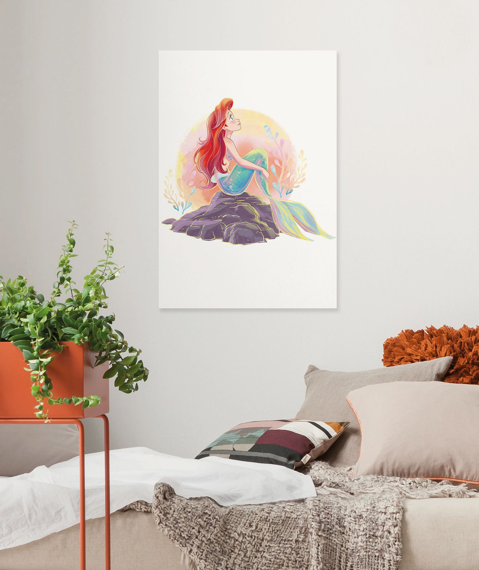 Komar Artprint op linnen Disney Ariel Sunrise 400 x 260 cm (breedte x hoogte) - behang, vlies, woonkamer, slaapkamer (1 stuk) foto schilderijen bruin