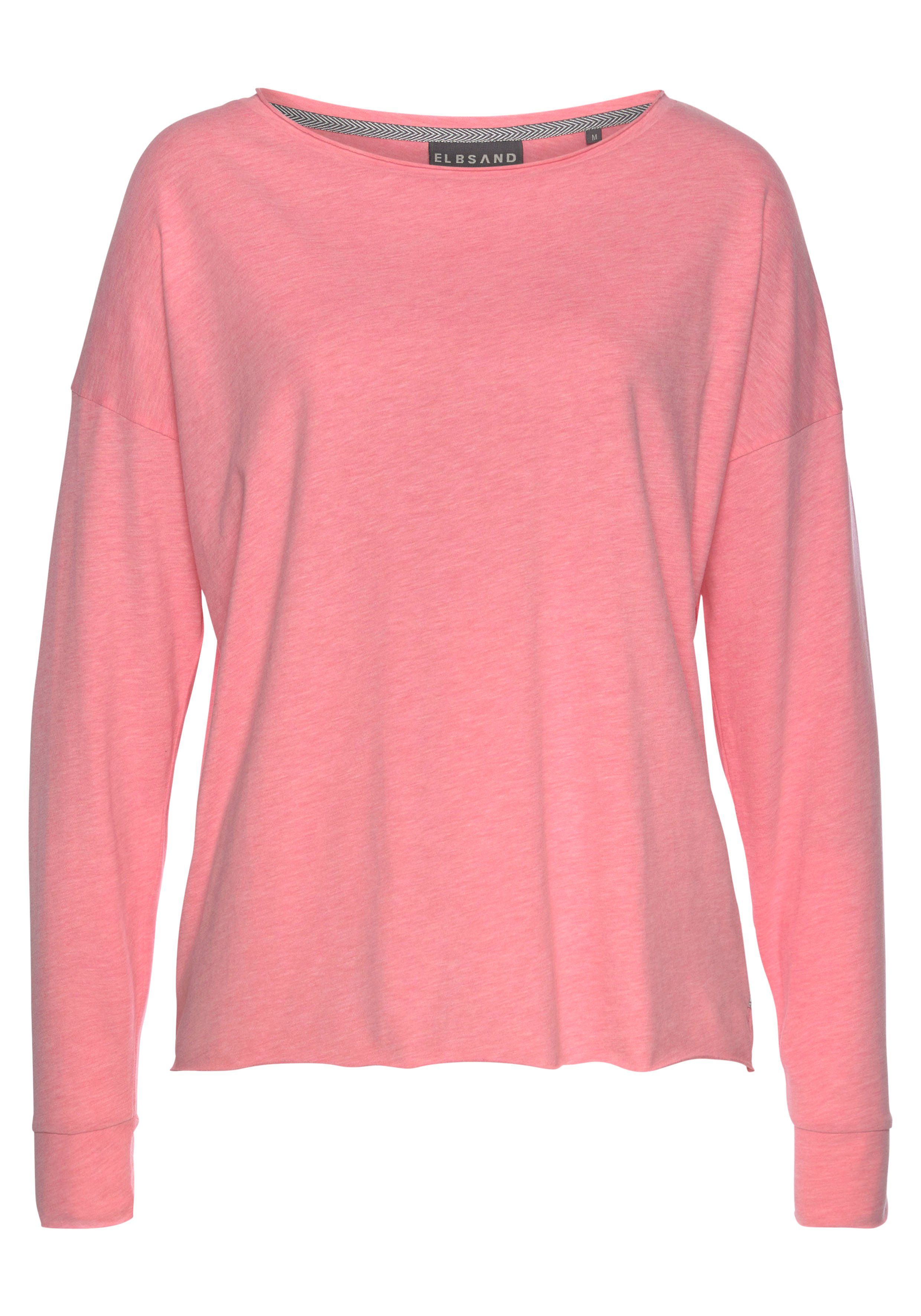 Elbsand Shirt met lange mouwen Eltje met logoprint op de rug, longsleeve van katoenmix