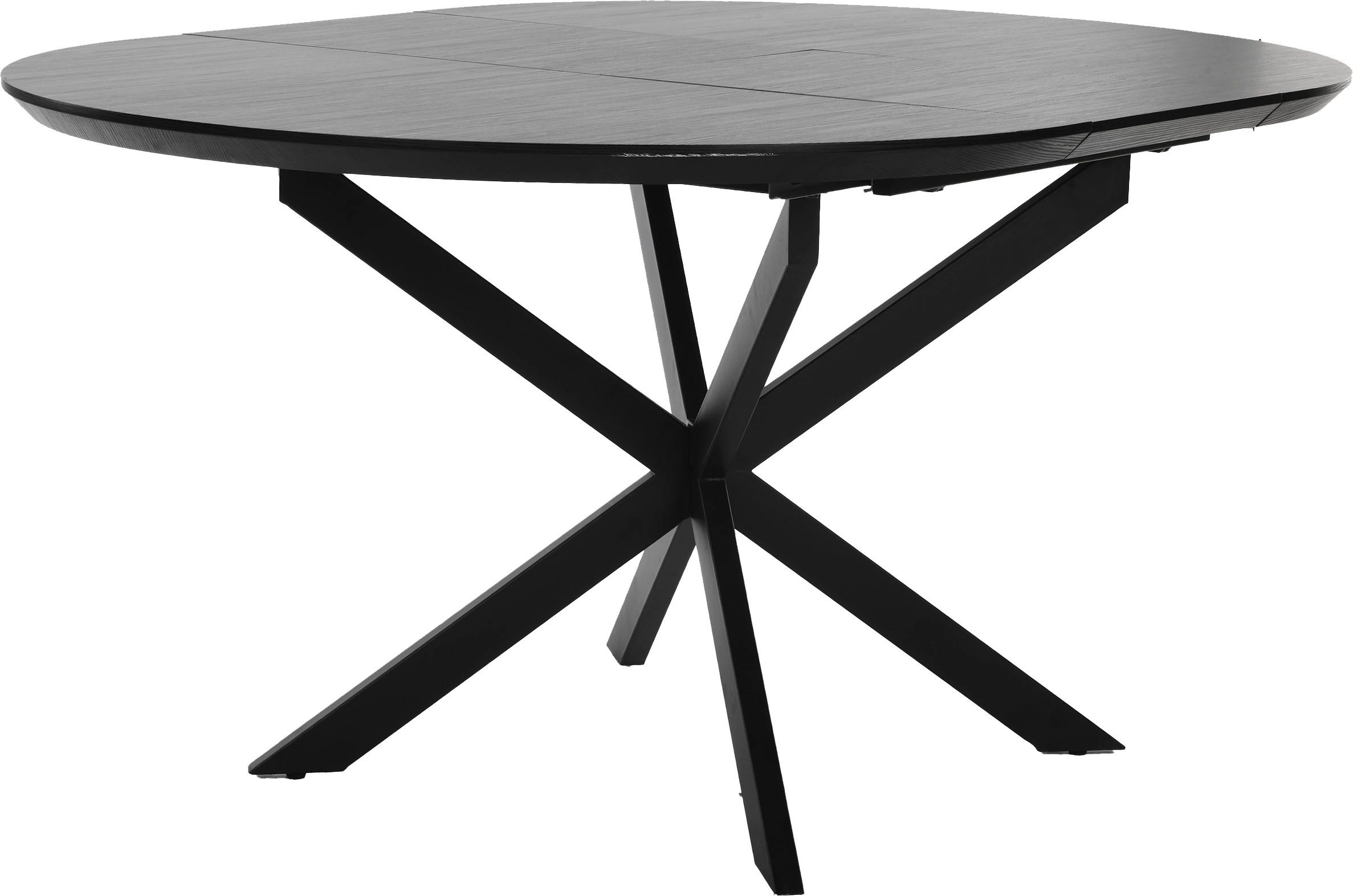 byLIVING Eettafel Oregon Uittrek 120-160 cm, met Zwitserse rand, eiken-look zwart