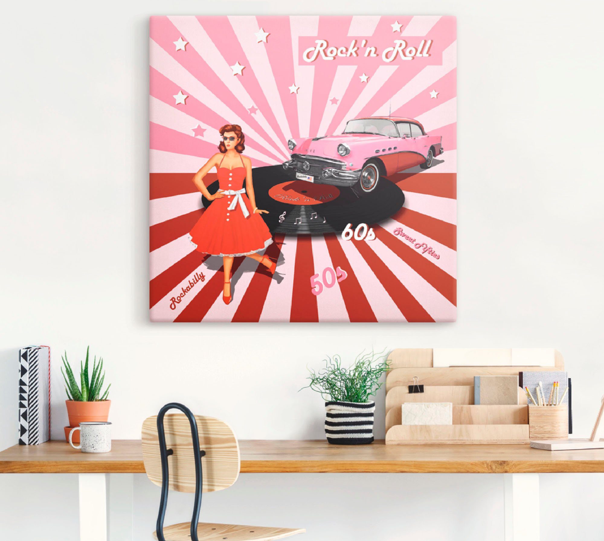 Artland Artprint Rock'n roll van de jaren 50 als artprint van aluminium, artprint voor buiten, artprint op linnen, poster, muursticker