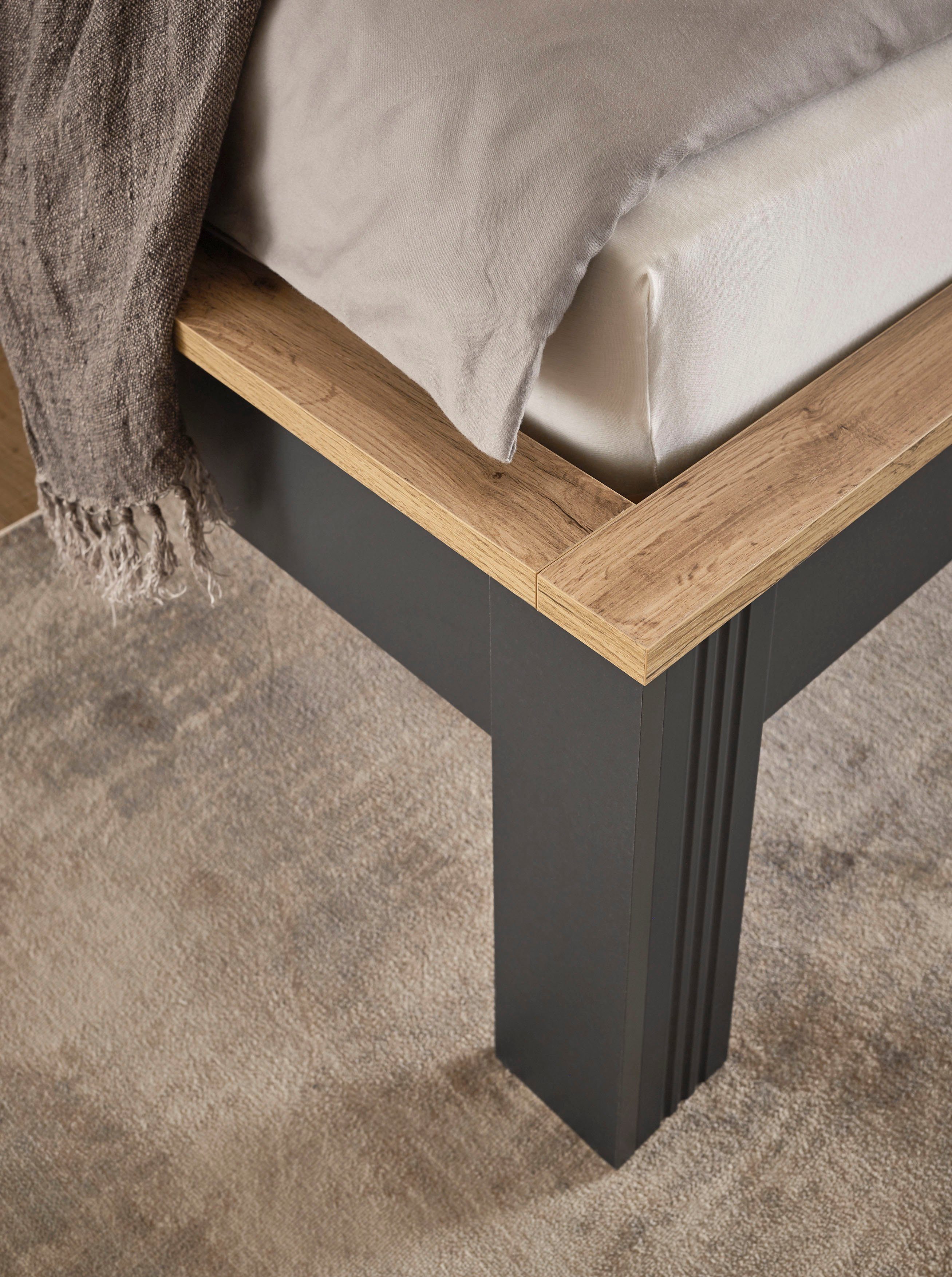 Home affaire 1-persoonsledikant WESTMINSTER bed in landelijke stijl, tweepersoonsbed, bedframe in verschillende kleuren beschikbaar, ligoppervlak 90/140/180x200 cm