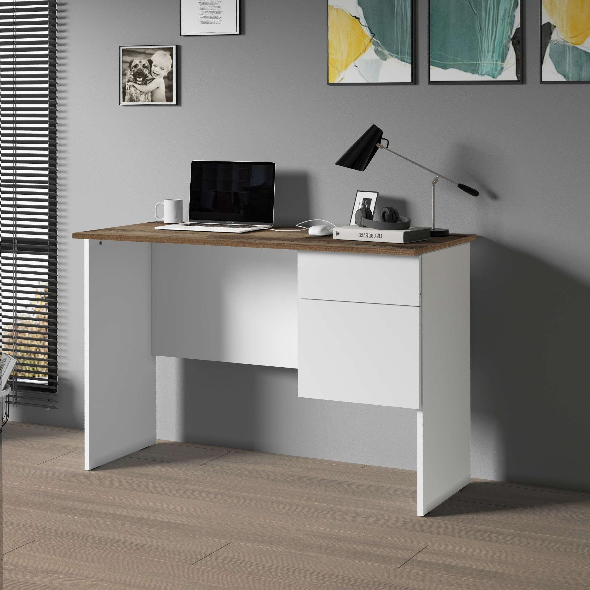INOSIGN Bureau Sunrise, kleine computertisch, bureautafel met 1 deur & 1 lade, tafelblad breedte 110 cm, made in italy