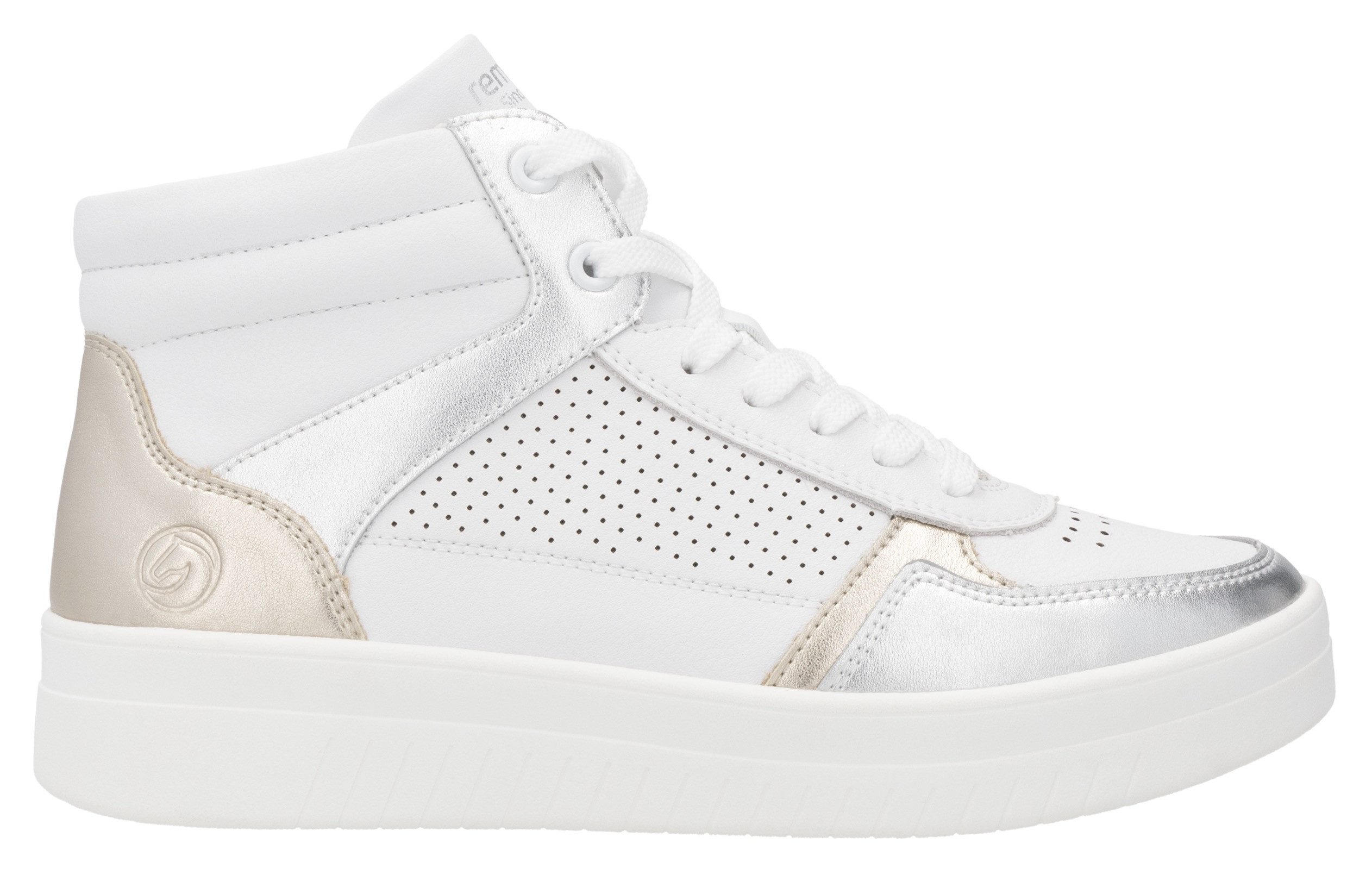 Remonte Plateausneakers , vrijetijdsschoen, veterschoen, high top sneaker met contrasterende afwerking