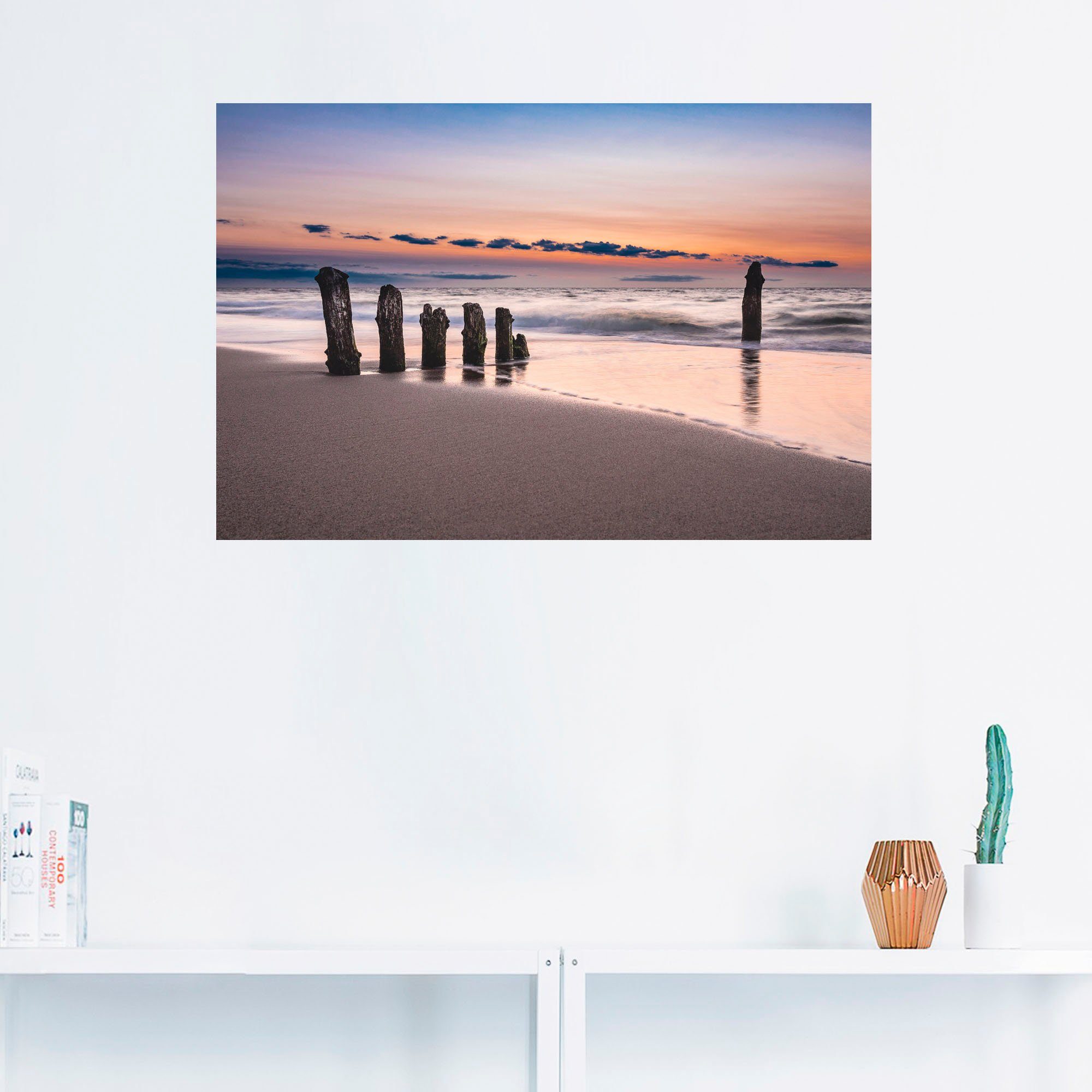 Artland Artprint Blik op de kust van de Oostzee als artprint van aluminium, artprint op linnen, muursticker, verschillende maten