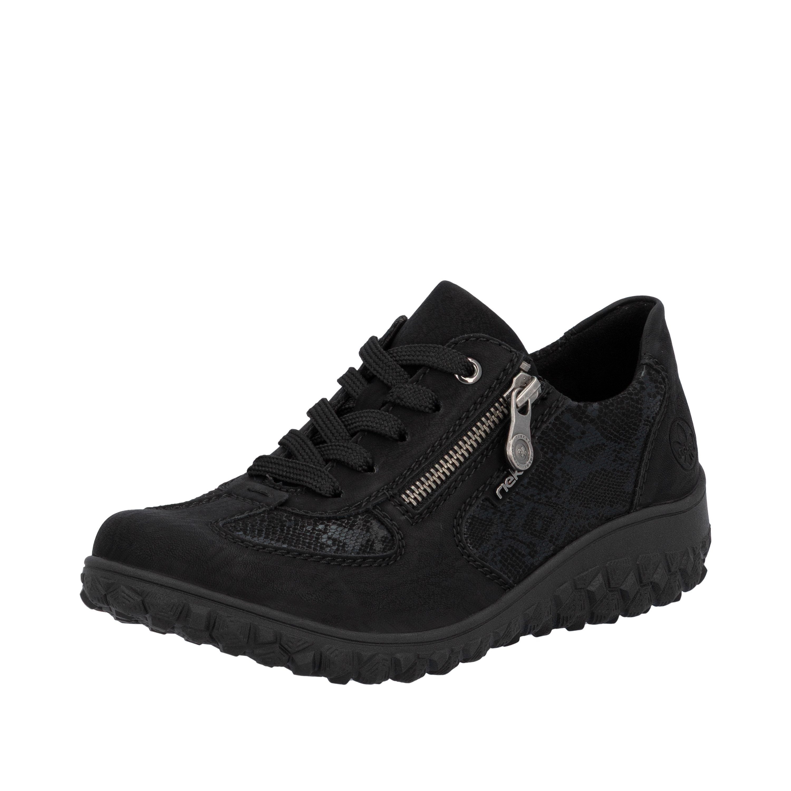 Rieker Sneakers met sleehak Veterschoenen, lage schoen, vrijetijdssneaker met rits