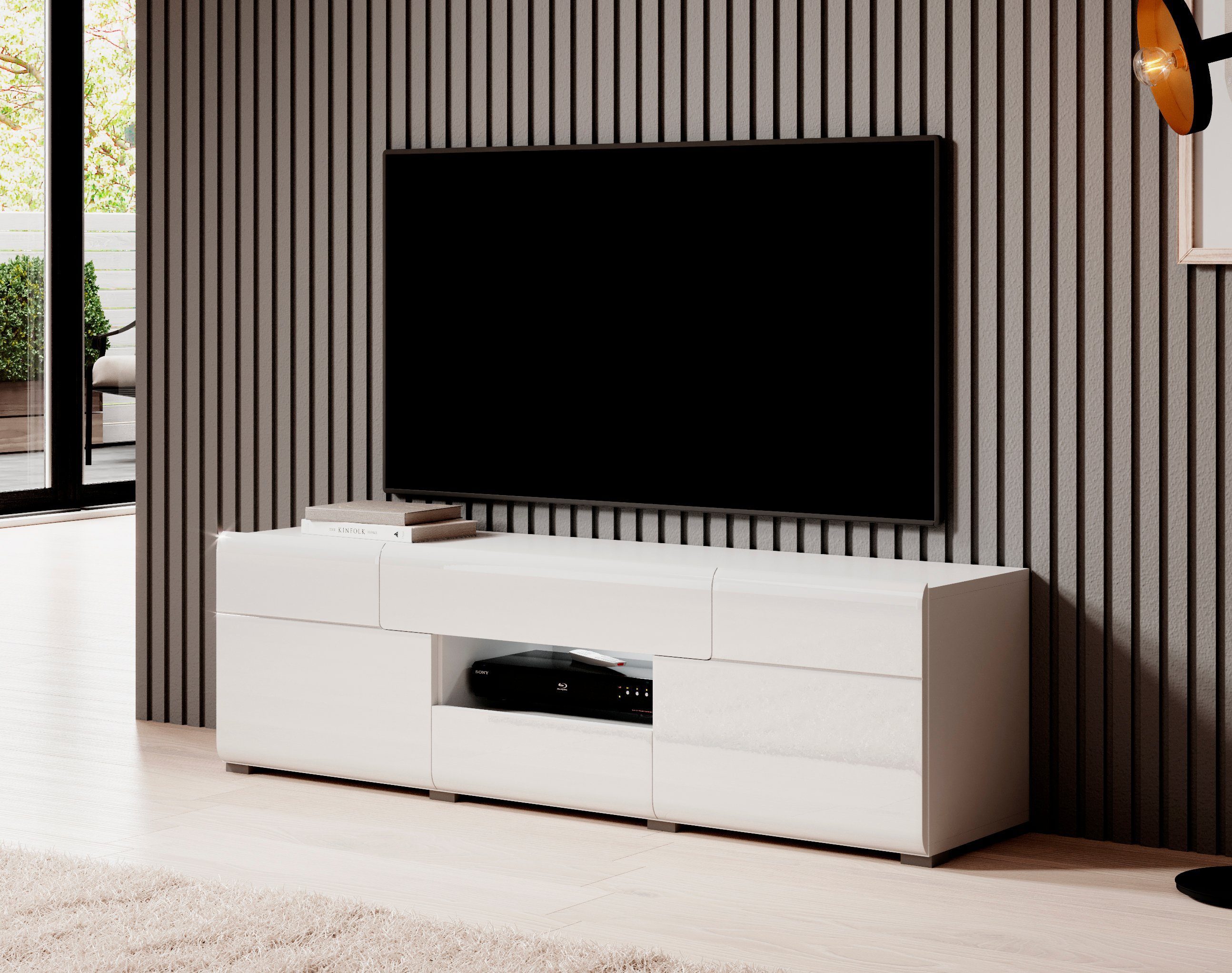 INOSIGN Tv-meubel Toledo, breedte 159 cm, modieuze TV-kast met decoratief freeswerk